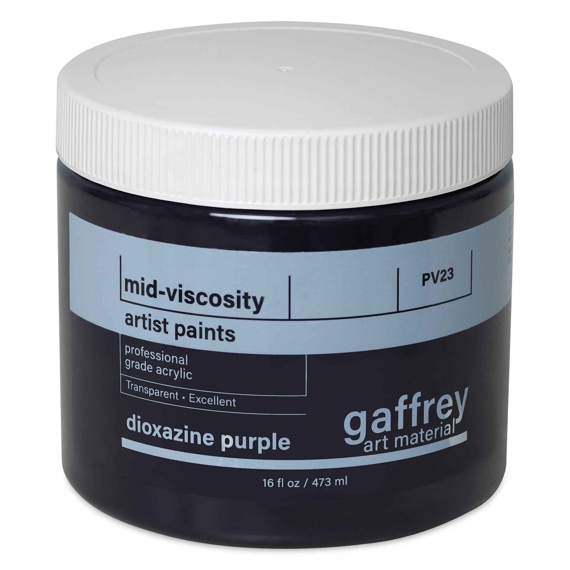 Gaffrey Art Material Standard Body Acrylic Paint - Dioxazine Purple, 473 ml jar