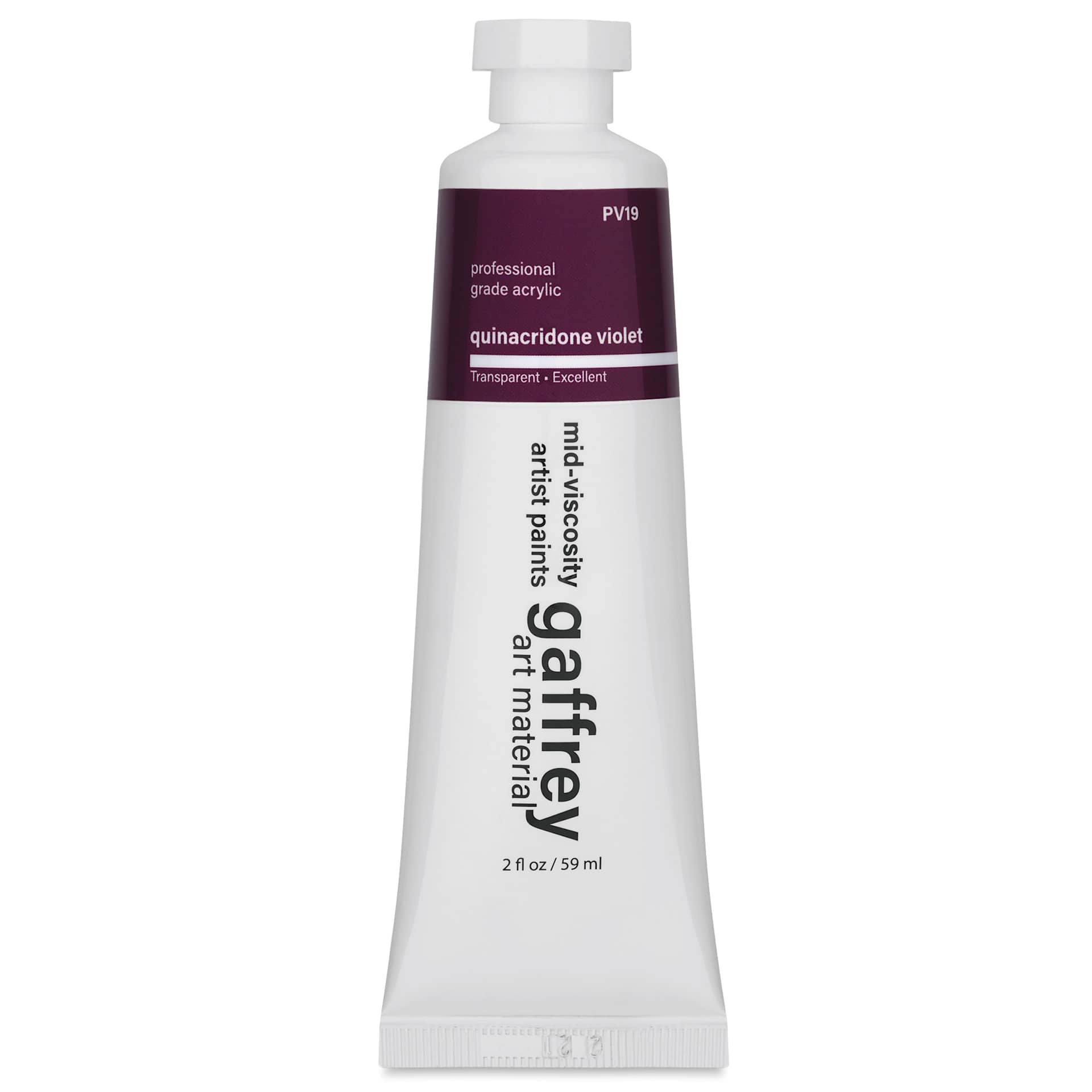 Gaffrey Art Material Standard Body Acrylic Paint - Quinacridone Violet, 59 ml tube