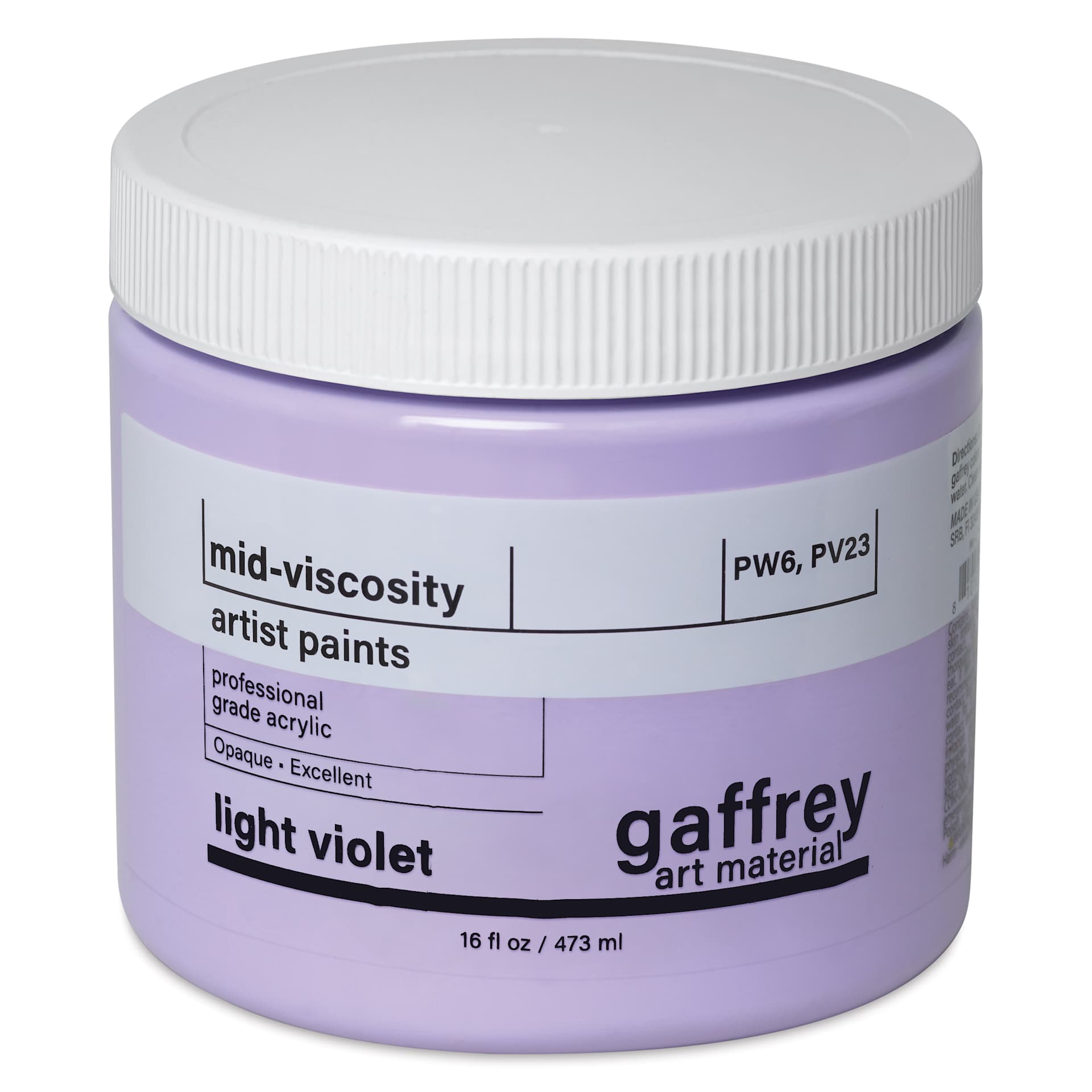 Gaffrey Art Material Standard Body Acrylic Paint - Light Violet, 473 ml jar