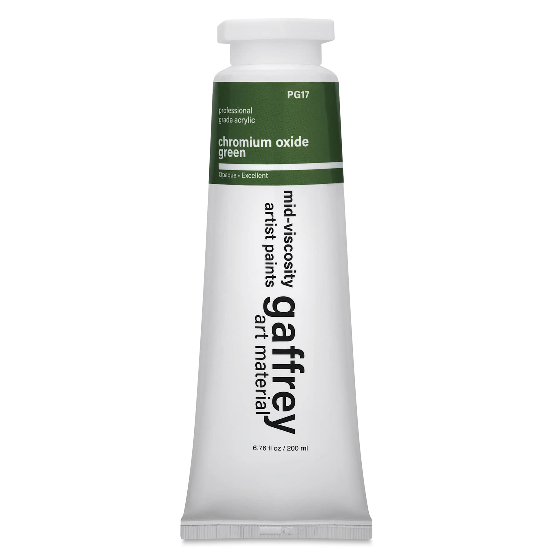 Gaffrey Art Material Standard Body Acrylic Paint - Chromium Green Oxide, 200 ml tube