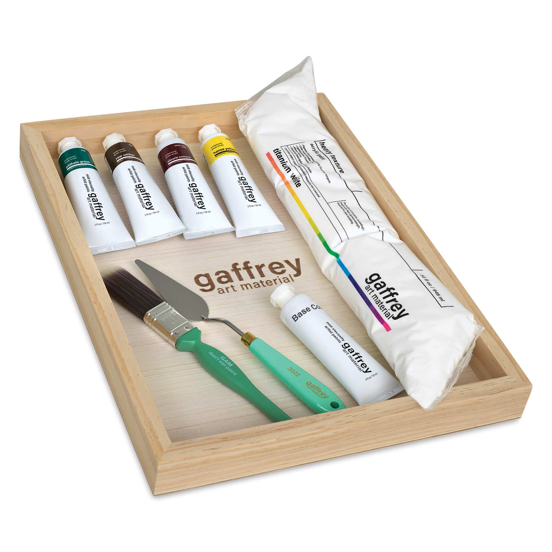 Gaffrey Heavy Body Texture Acrylic Paints - Set of 10, Van Gogh Sunflowers set contents