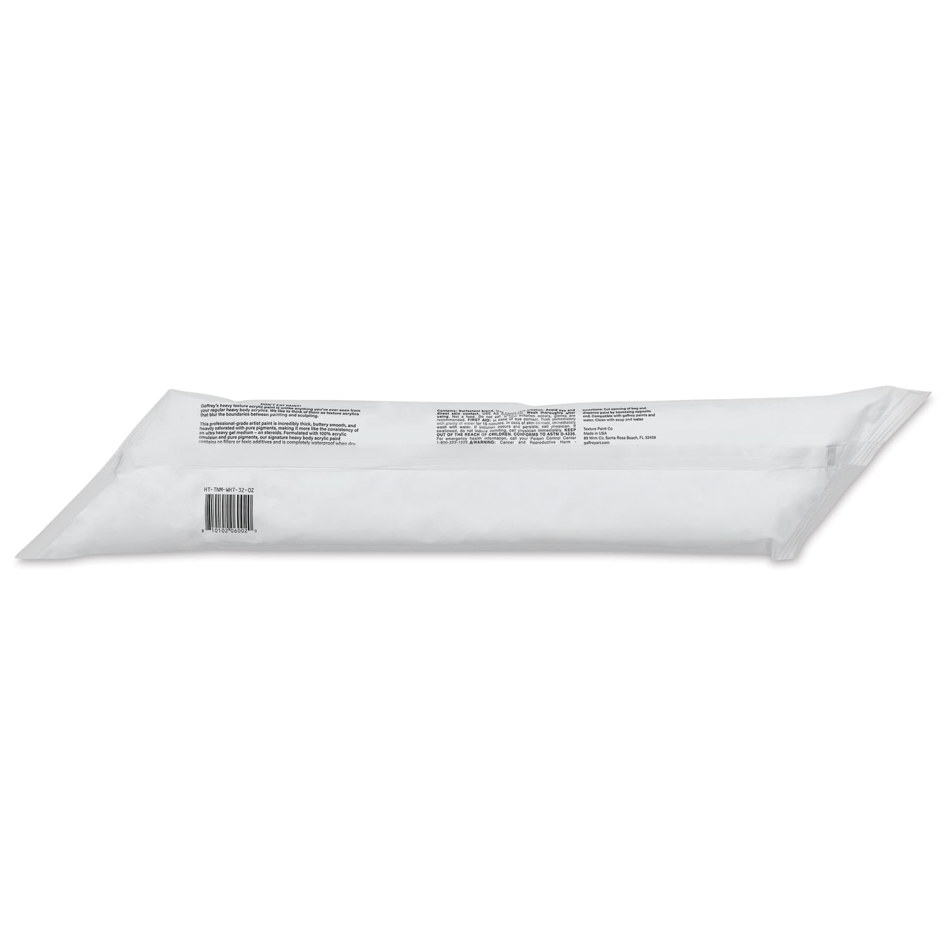 Gaffrey Heavy Body Texture Acrylic Paint - Titanium White, 32 oz back