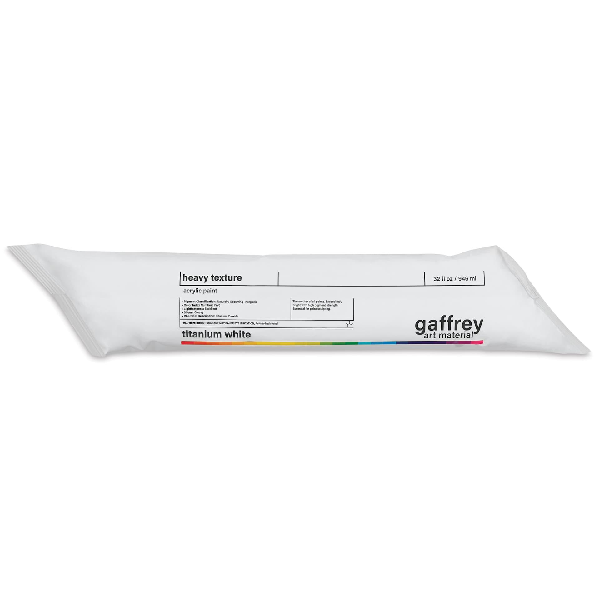 Gaffrey Heavy Body Texture Acrylic Paint - Titanium White, 32 oz