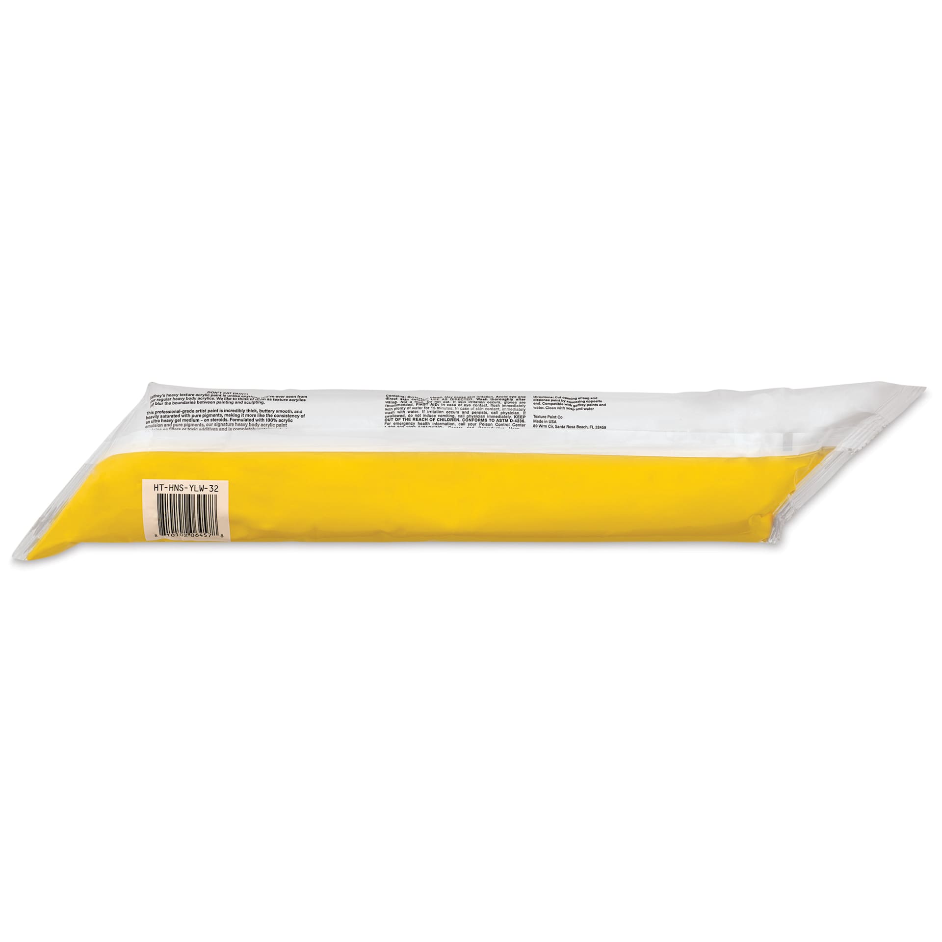 Gaffrey Heavy Body Texture Acrylic Paint - Hansa Yellow Midtone, 32 oz back