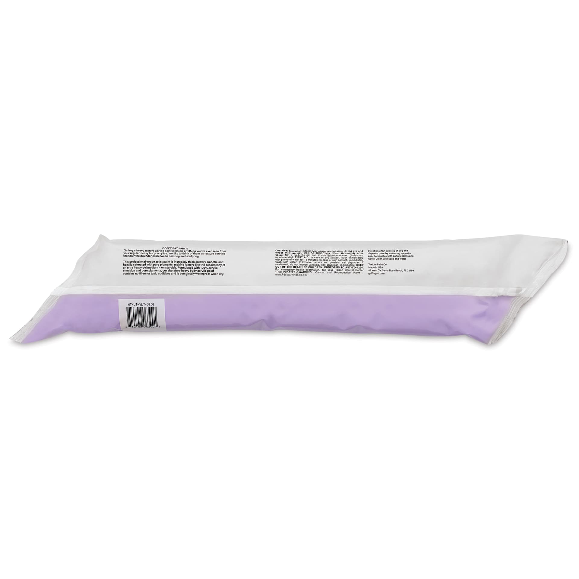 Gaffrey Heavy Body Texture Acrylic Paint - Light Violet, 32 oz back