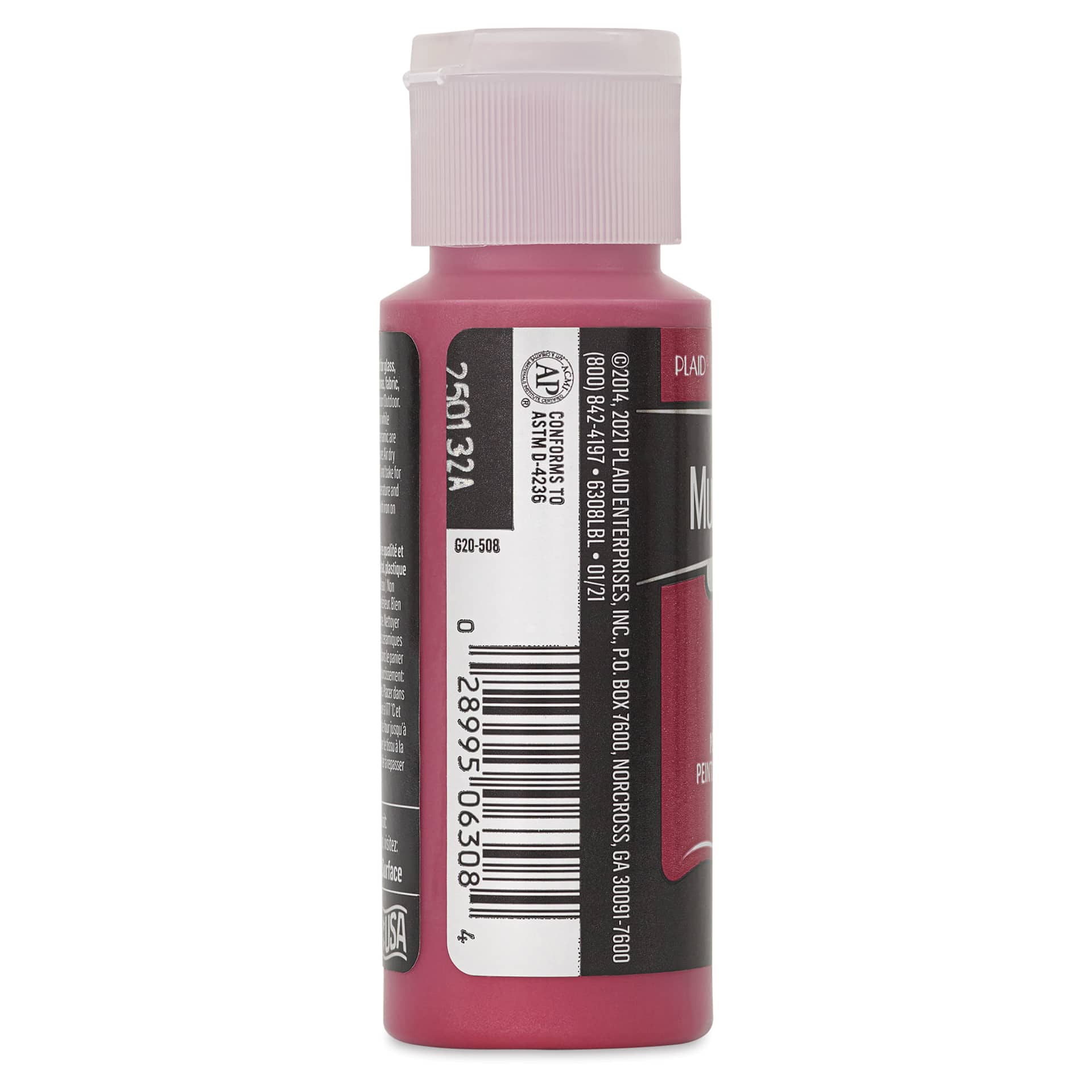 FolkArt Multi-Surface Metallic Acrylic Paint - Garnet, 59 ml - side of bottle