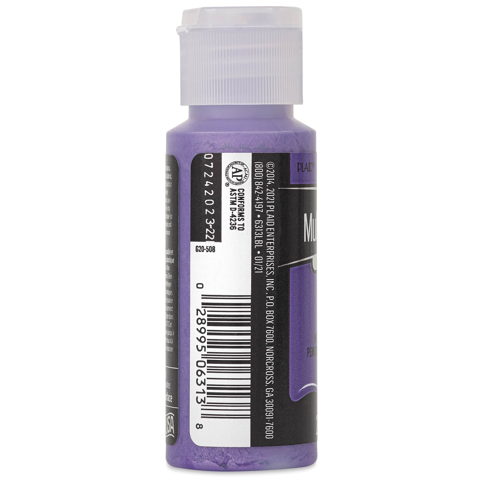 FolkArt Multi-Surface Metallic Acrylic Paint - Tanzanite, 59 ml bottle side