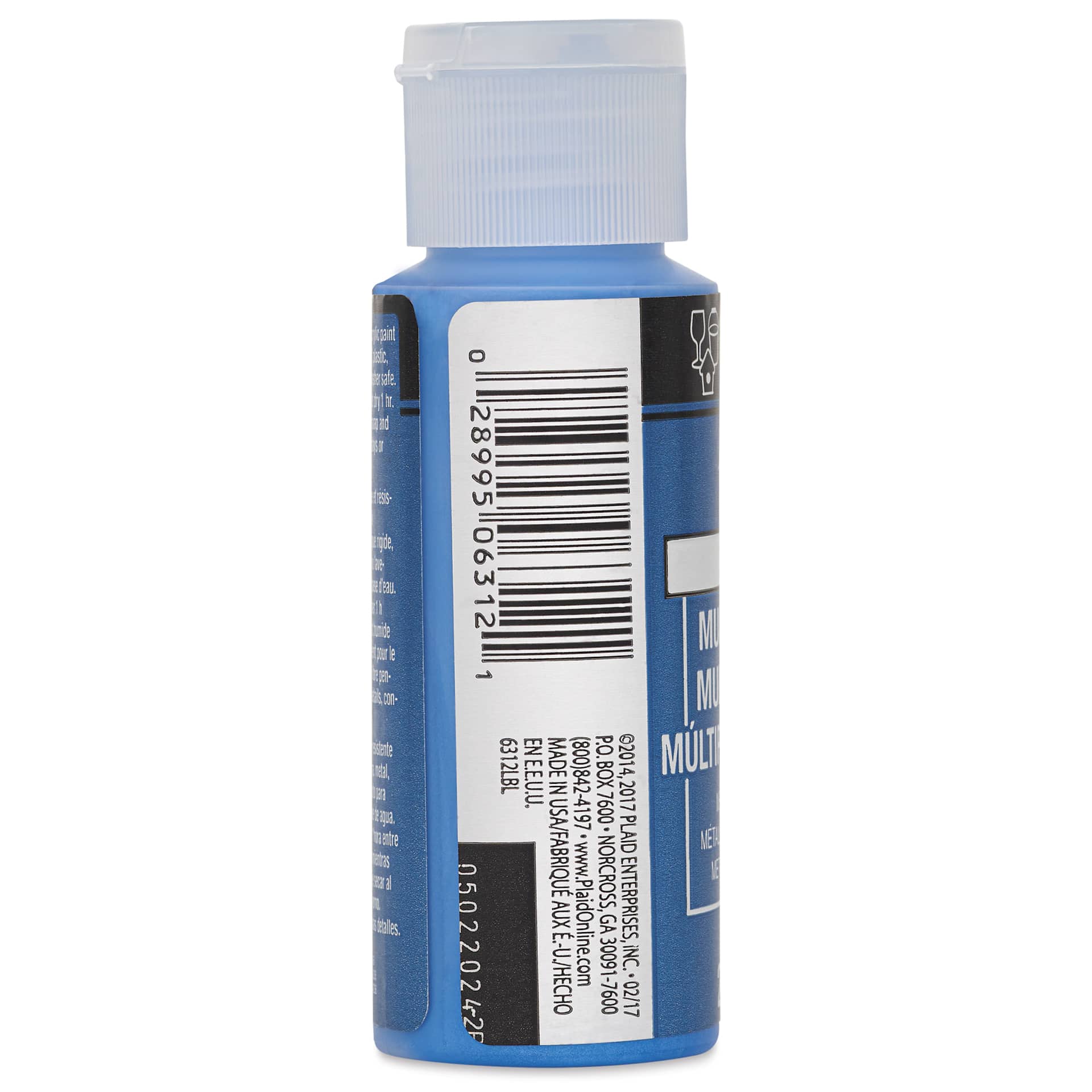 FolkArt Multi-Surface Metallic Acrylic Paint - Sapphire, 59 ml  - side of bottle