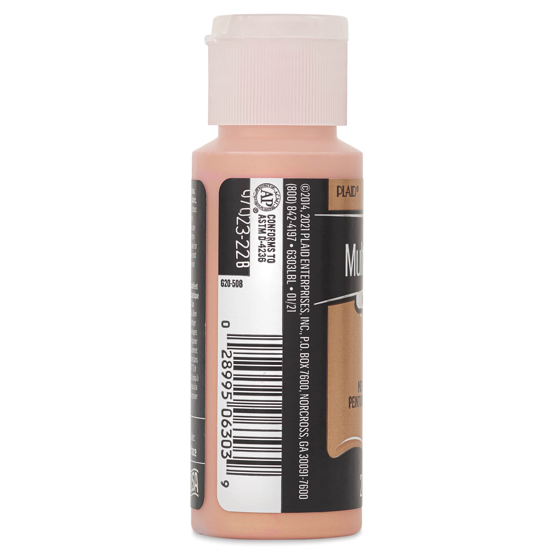 FolkArt Multi-Surface Metallic Acrylic Paint - Bronze, 59 ml - side of bottle