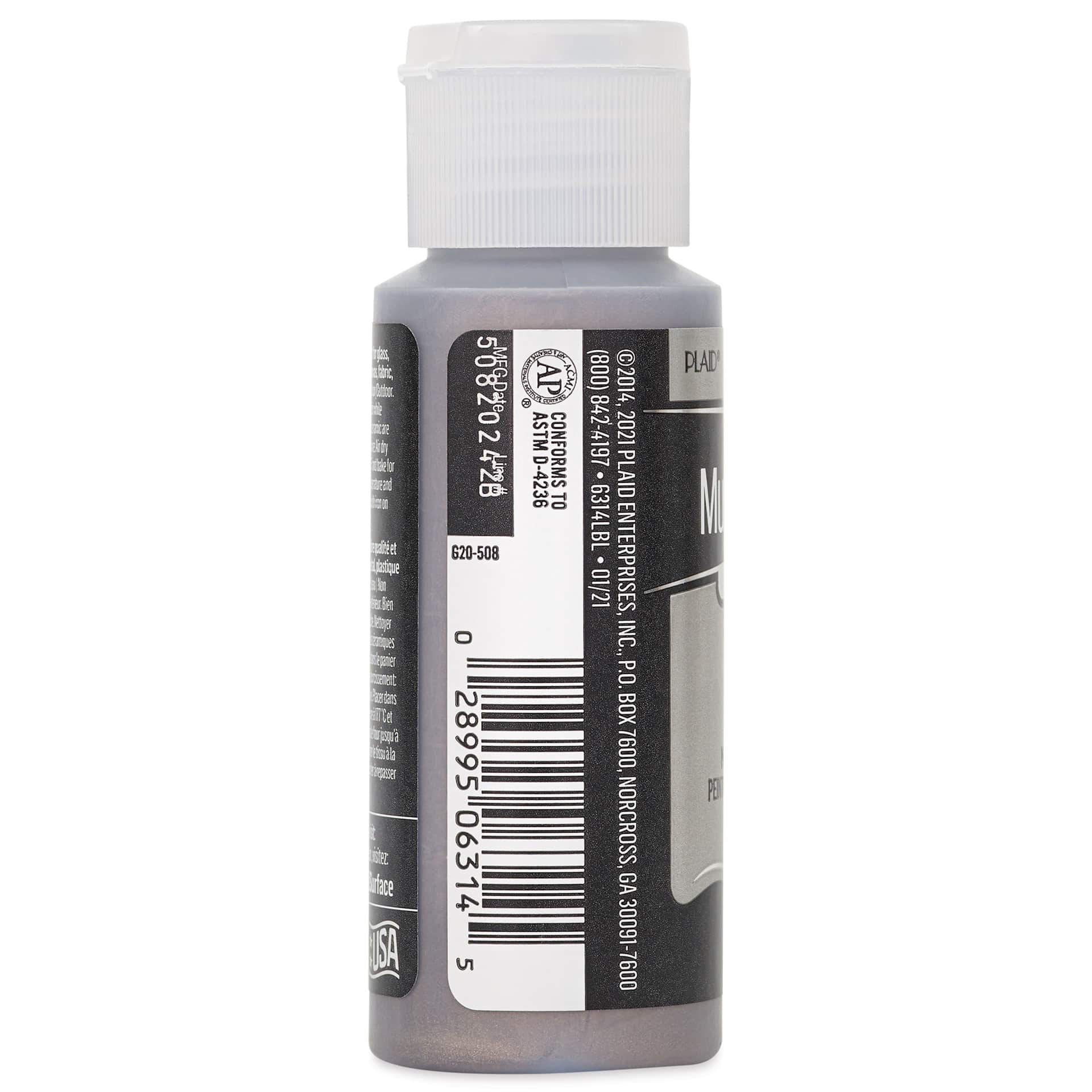 FolkArt Multi-Surface Metallic Acrylic Paint - Nickel, 59 ml - side of bottle