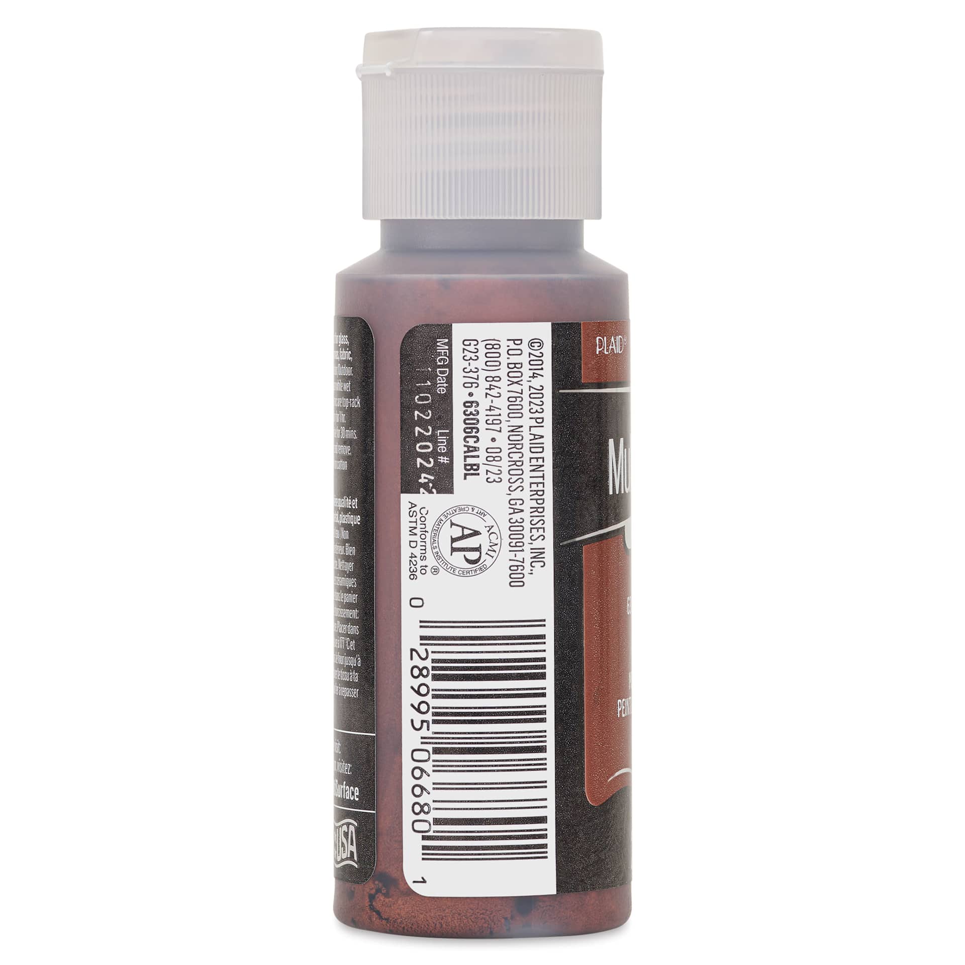FolkArt Multi-Surface Metallic Acrylic Paint - Antique Copper, 59 ml bottle side