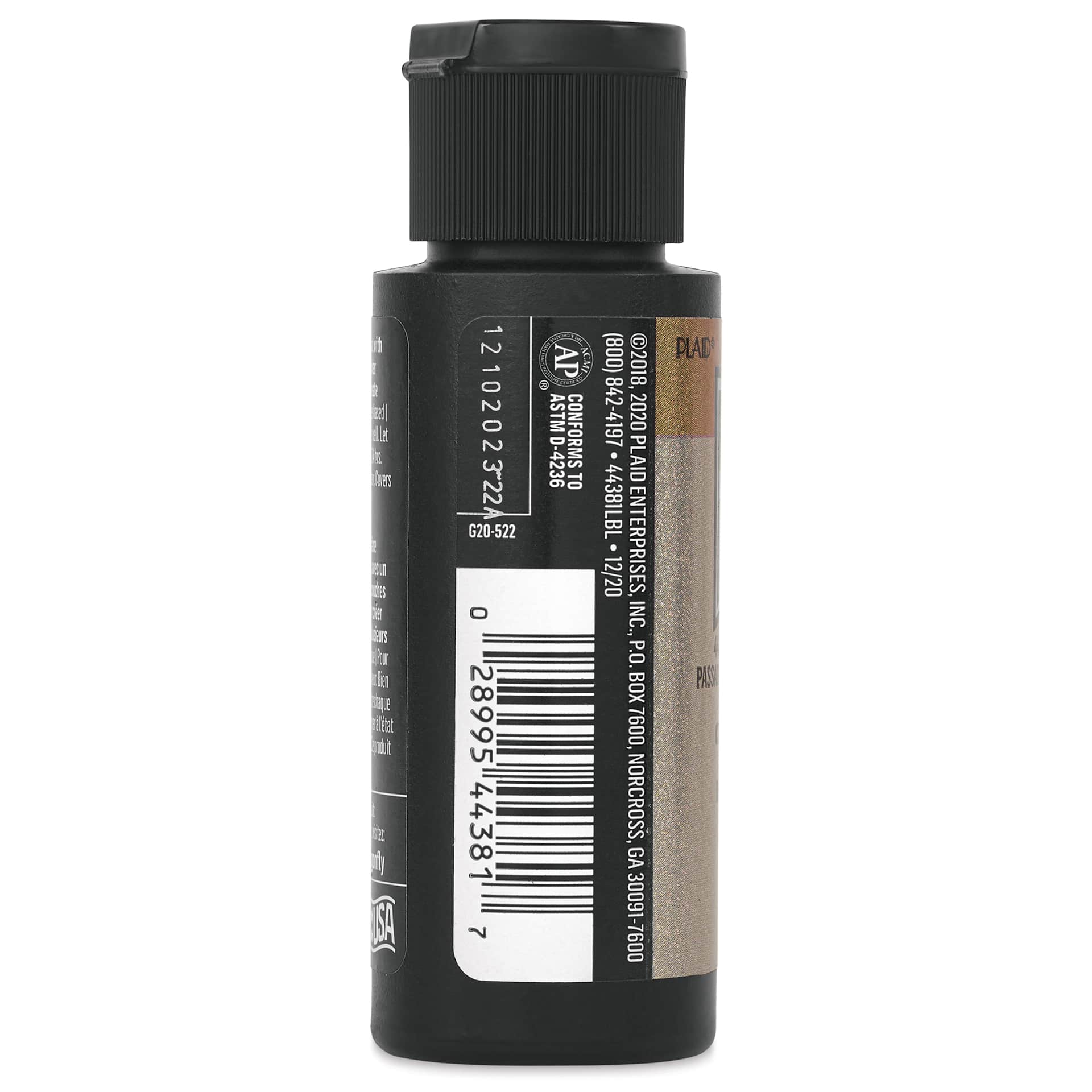 FolkArt Dragonfly Iridescent Acrylic Top Coat Glaze - Gold Red Violet, 59 ml bottle side
