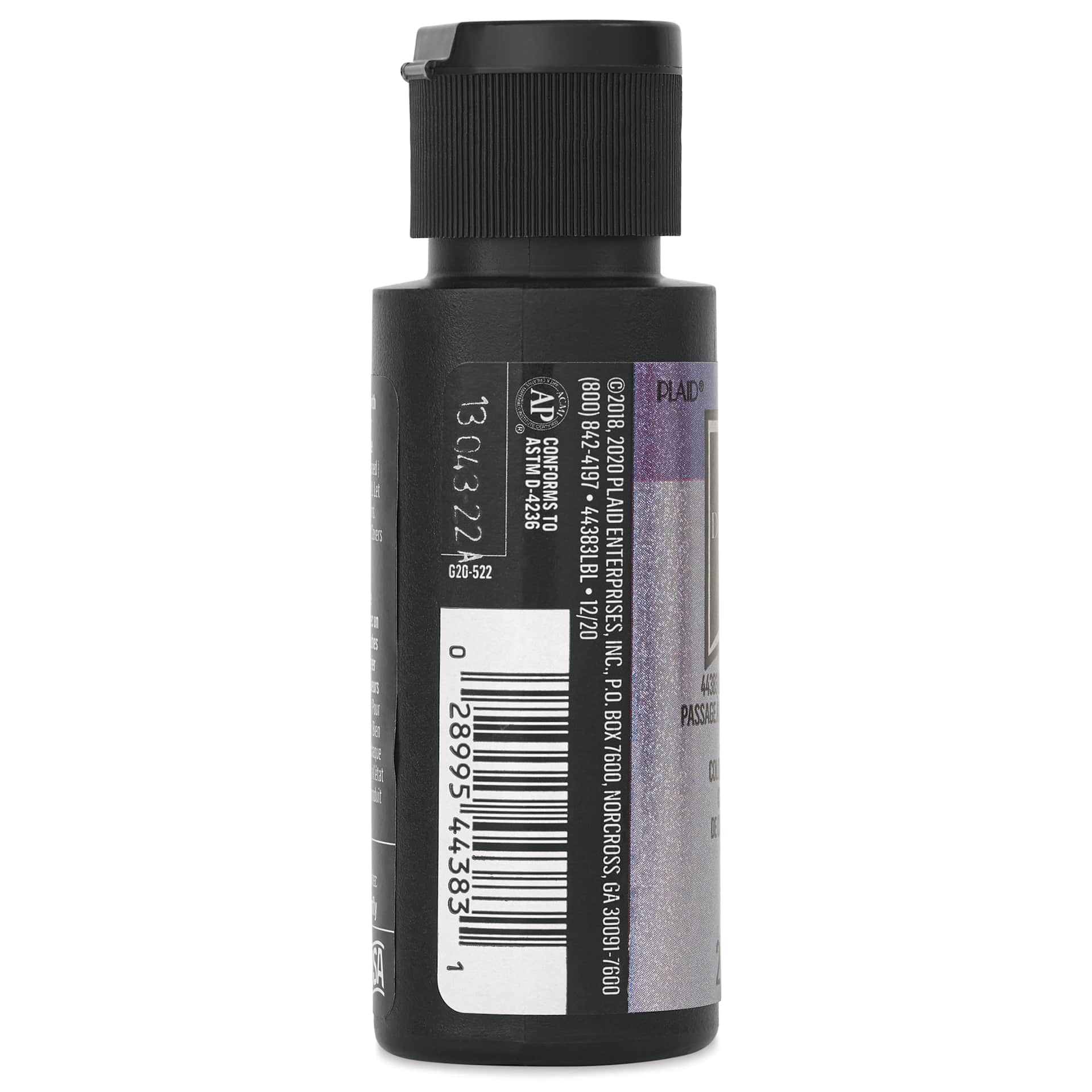 FolkArt Dragonfly Iridescent Acrylic Top Coat Glaze - Violet Blue Green, 59 ml bottle side