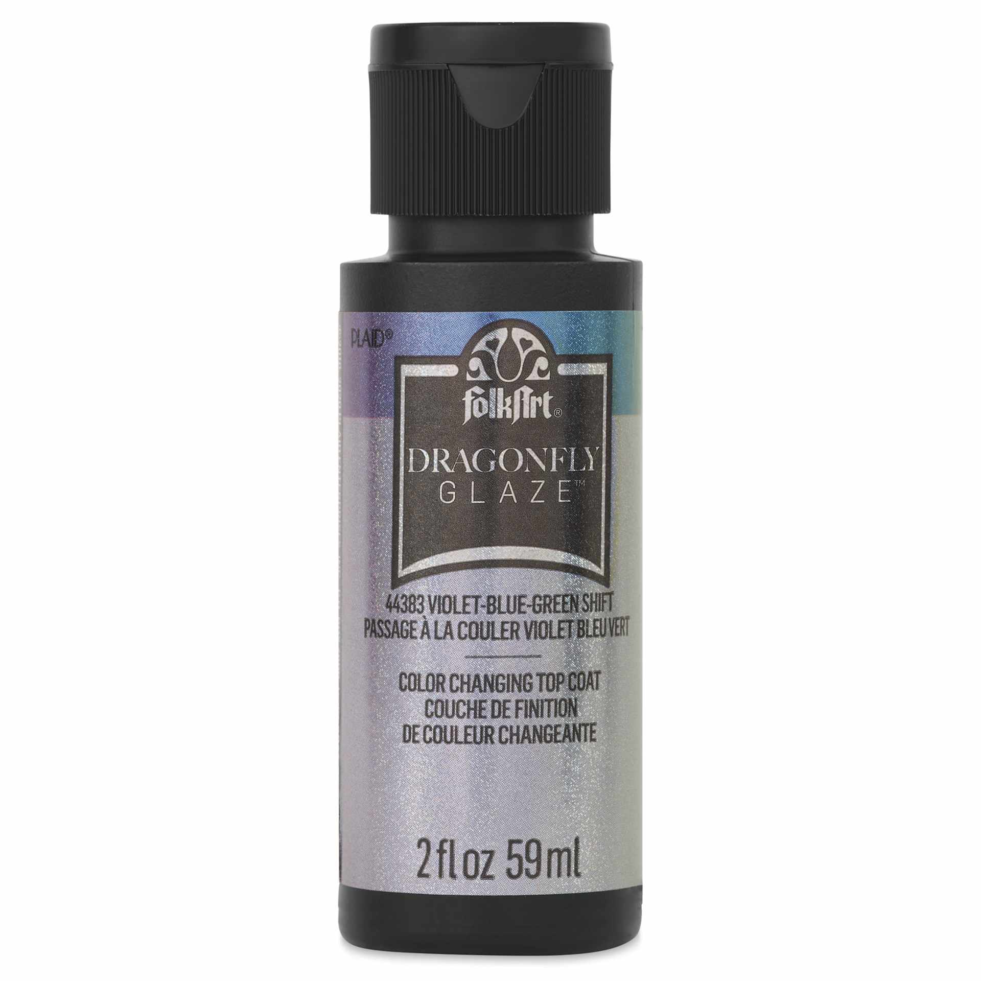 FolkArt Dragonfly Iridescent Acrylic Top Coat Glaze - Violet Blue Green, 59 ml