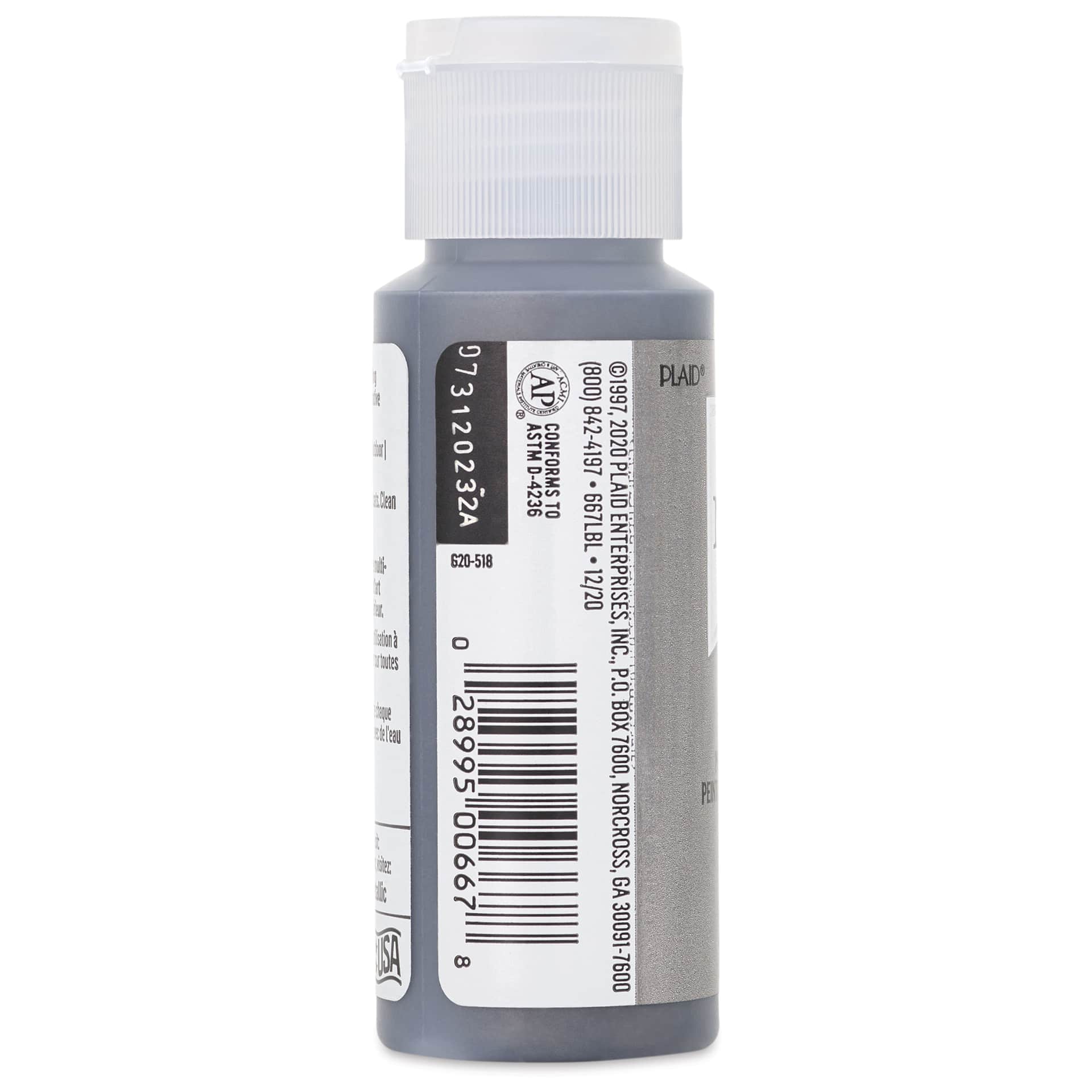 FolkArt Metallic Acrylic Paint - Gunmetal Gray, 59 ml - side of bottle