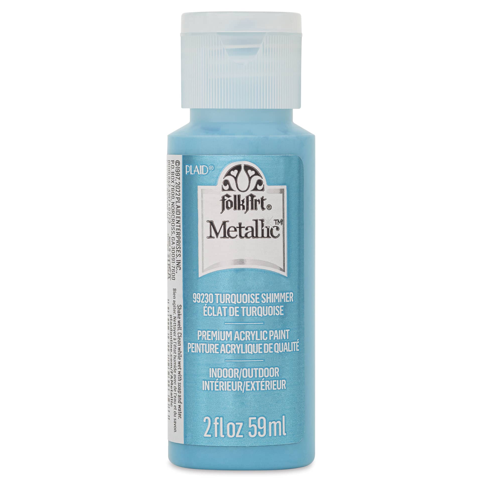 FolkArt Metallic Acrylic Paint - Turquoise Shimmer, 59 ml