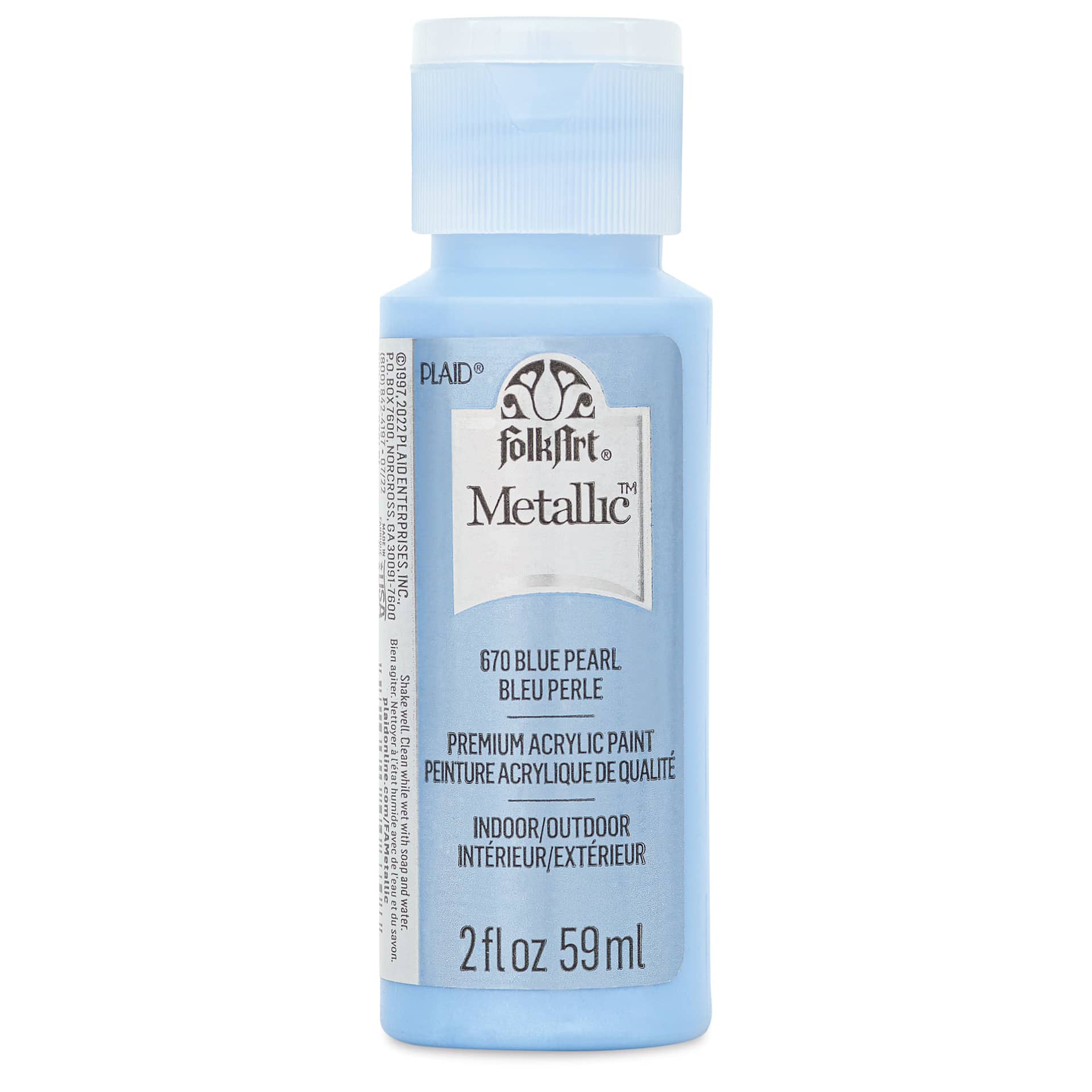 FolkArt Metallic Acrylic Paint - Blue Pearl, 59 ml