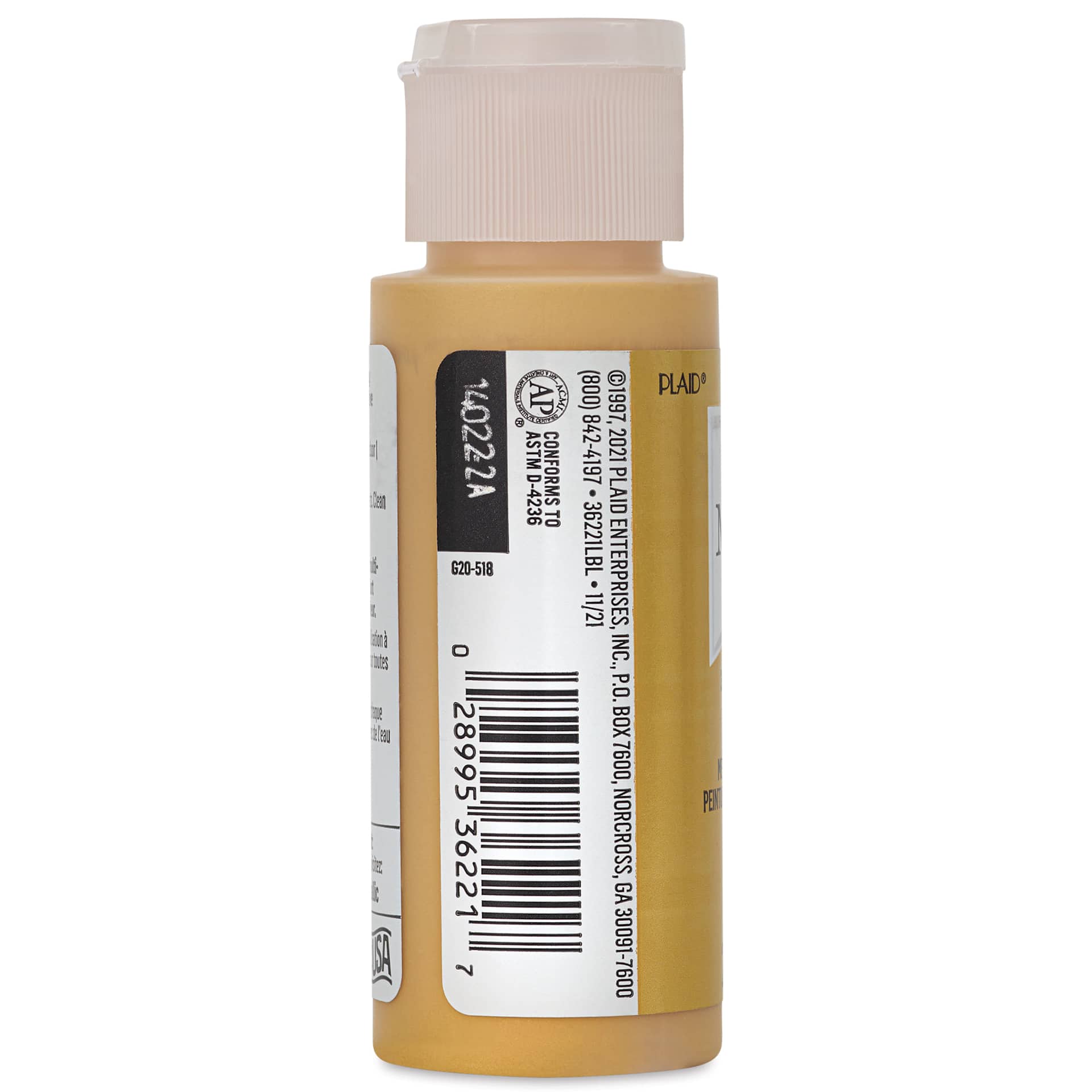 FolkArt Metallic Acrylic Paint - Golden Touch, 59 ml - side of bottle