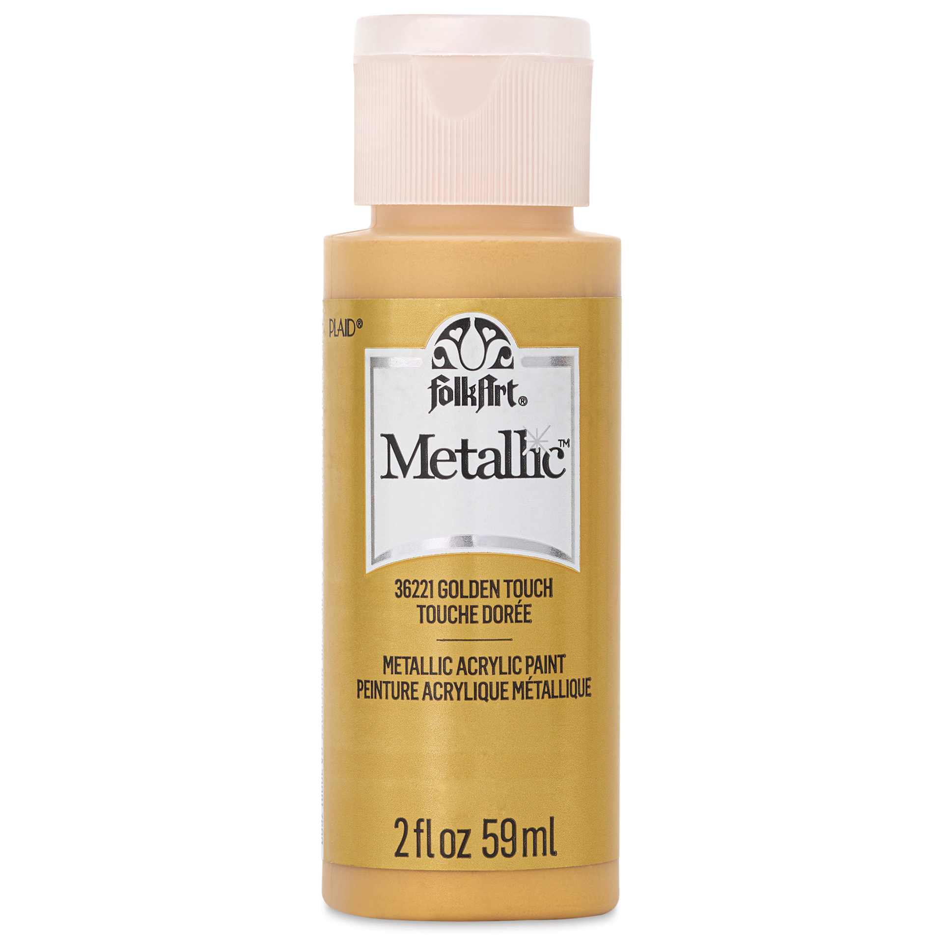 FolkArt Metallic Acrylic Paint - Golden Touch, 59 ml - front of bottle