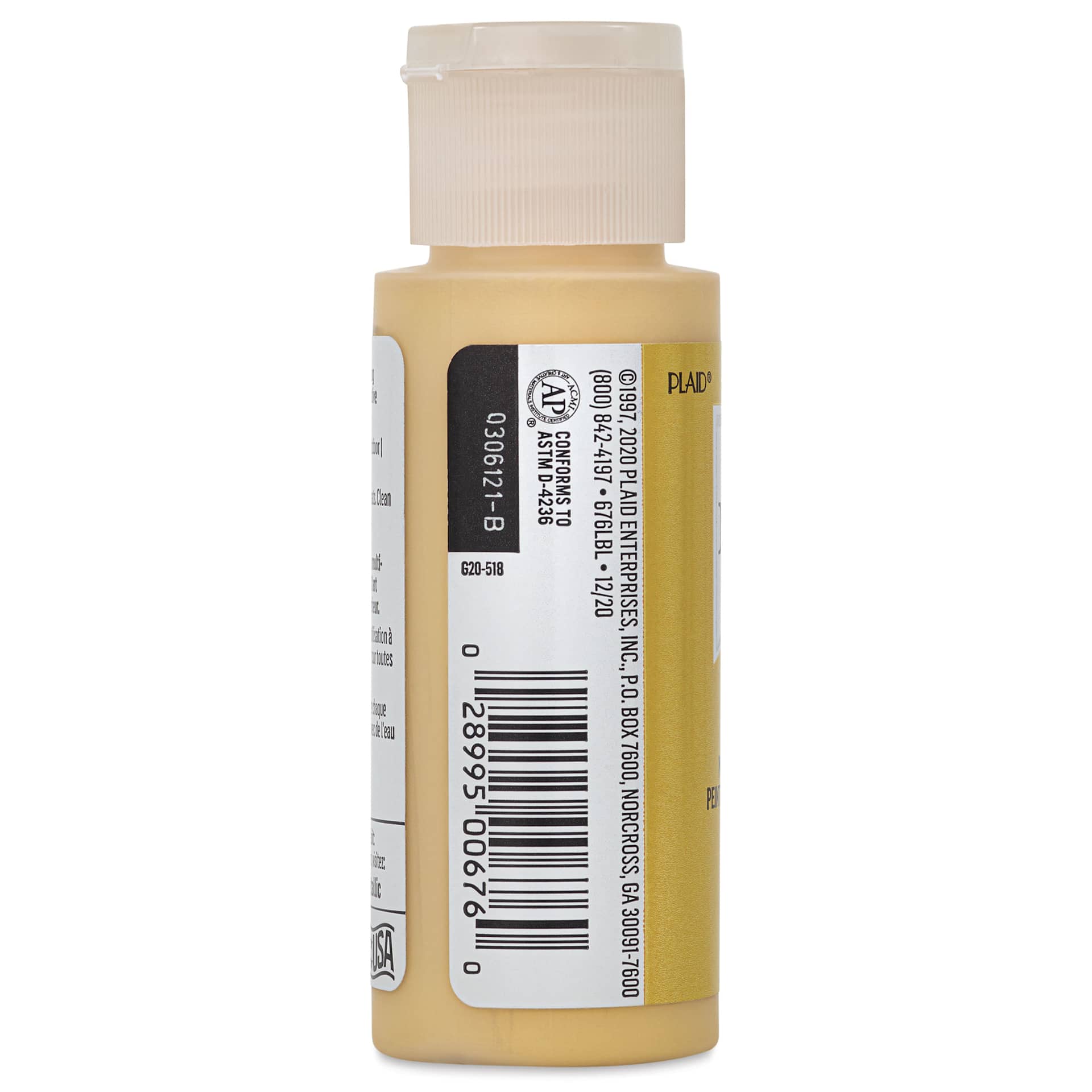 FolkArt Metallic Acrylic Paint - Inca Gold, 59 ml - side of bottle
