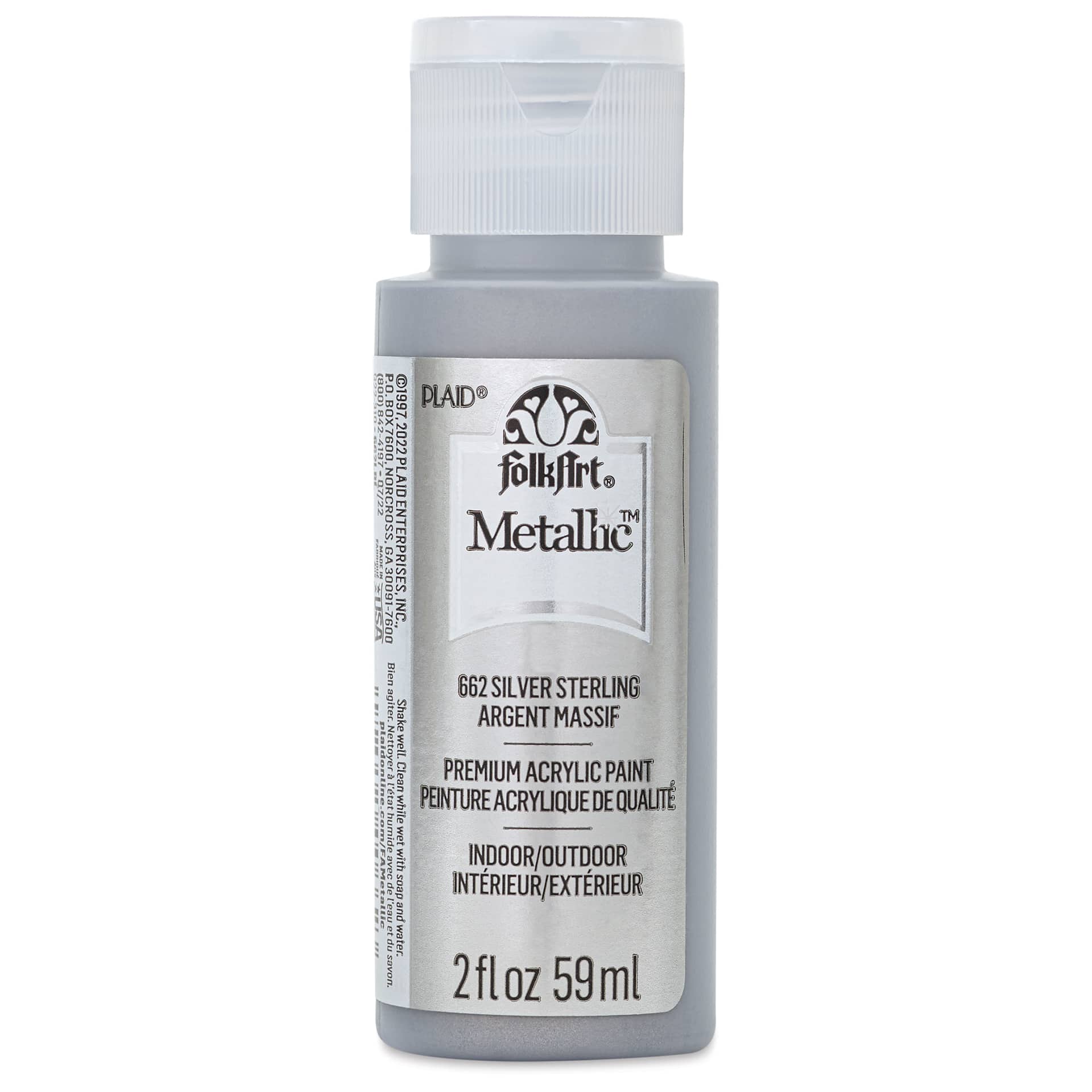FolkArt Metallic Acrylic Paint - Sterling Silver, 59 ml