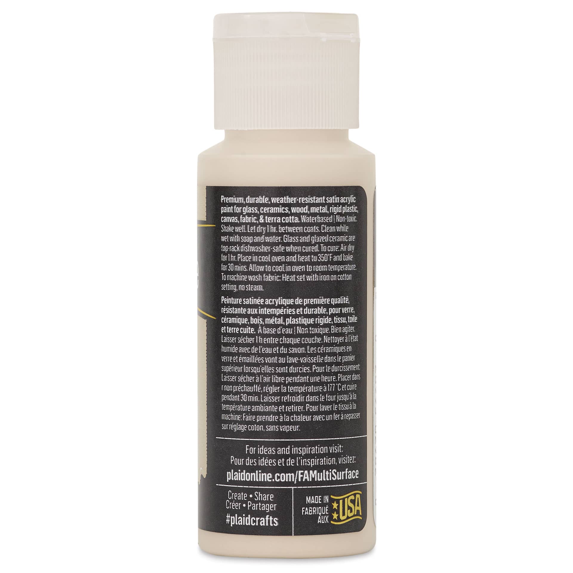 FolkArt Multi-Surface Acrylic Paint - Linen, 59 ml bottle back
