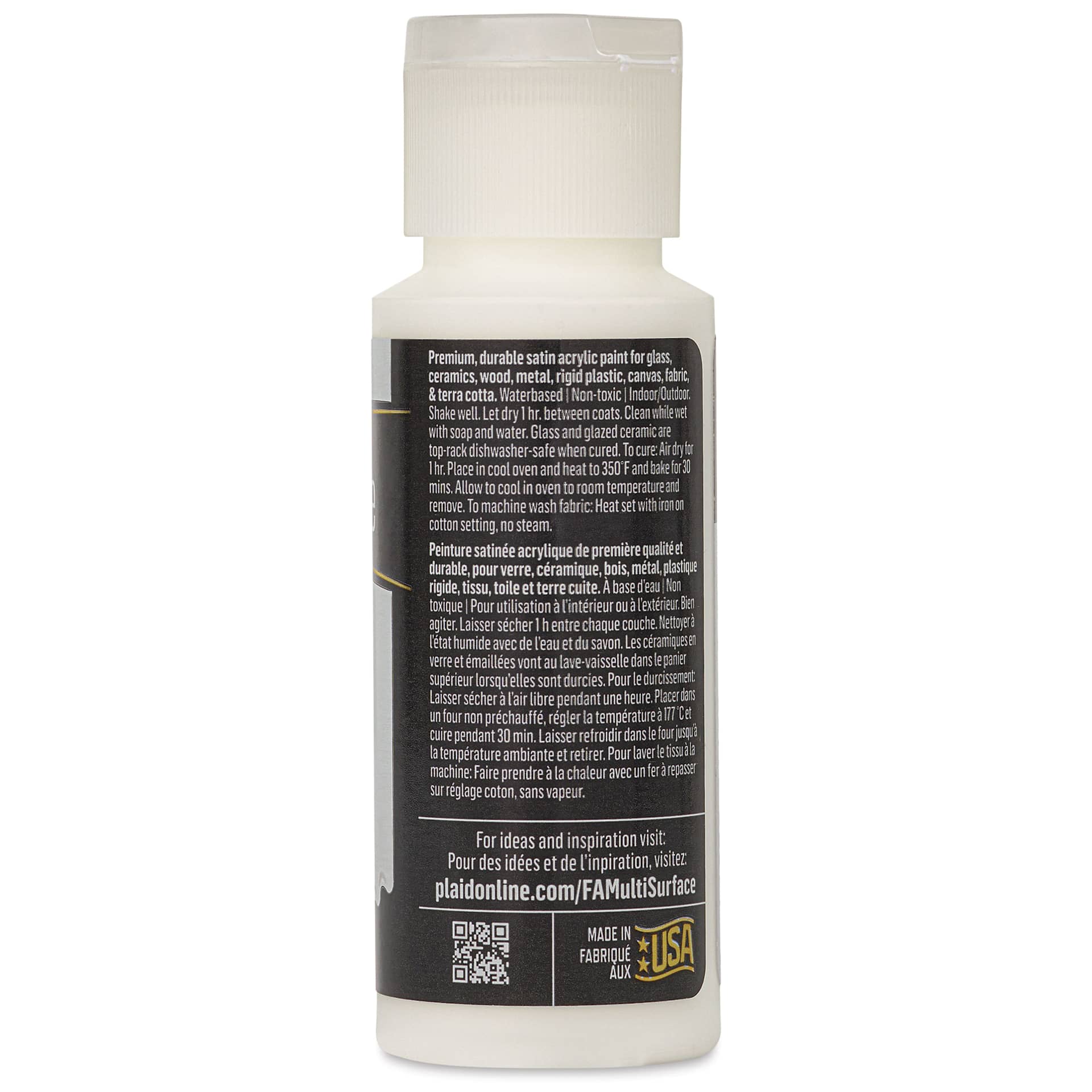 FolkArt Multi-Surface Acrylic Paint - Wicker White, 59 ml bottle back