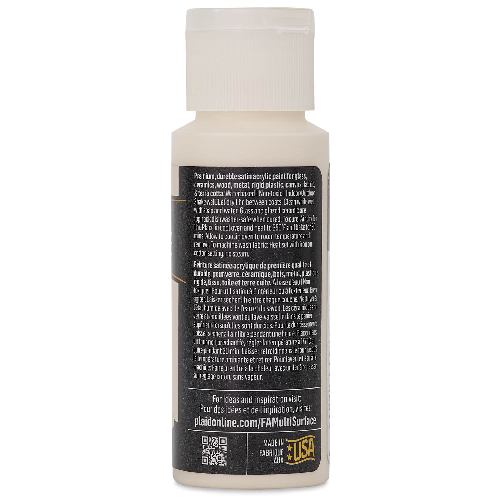 FolkArt Multi-Surface Acrylic Paint - Parchment, 59 ml bottle back