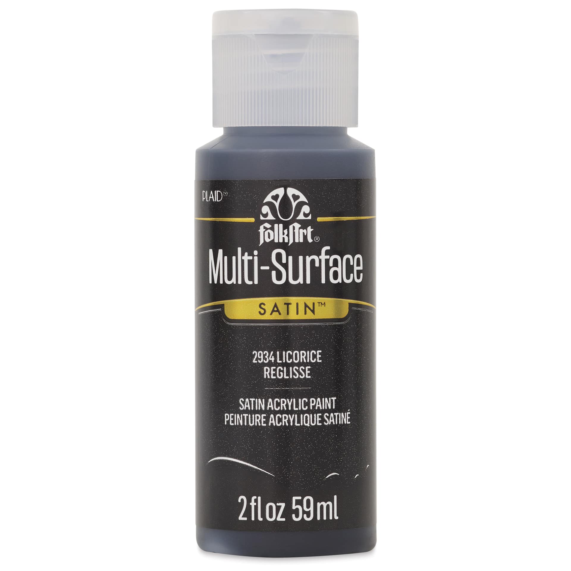 FolkArt Multi-Surface Acrylic Paint - Licorice, 59 ml