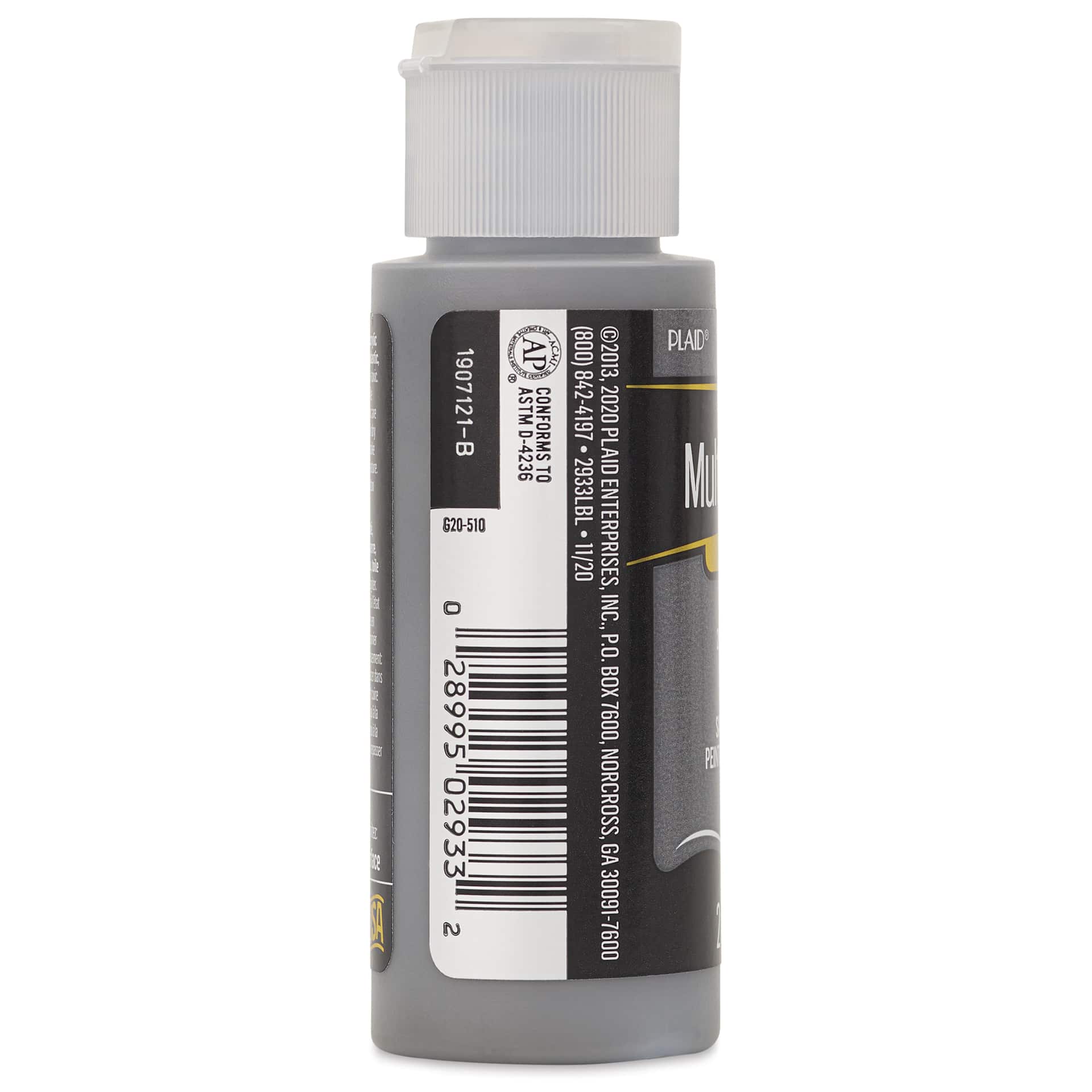 FolkArt Multi-Surface Acrylic Paint - Medium Gray, 59 ml bottle side