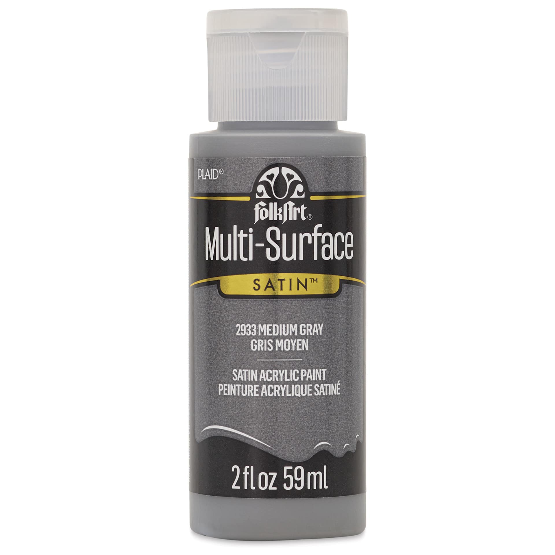 FolkArt Multi-Surface Acrylic Paint - Medium Gray, 59 ml