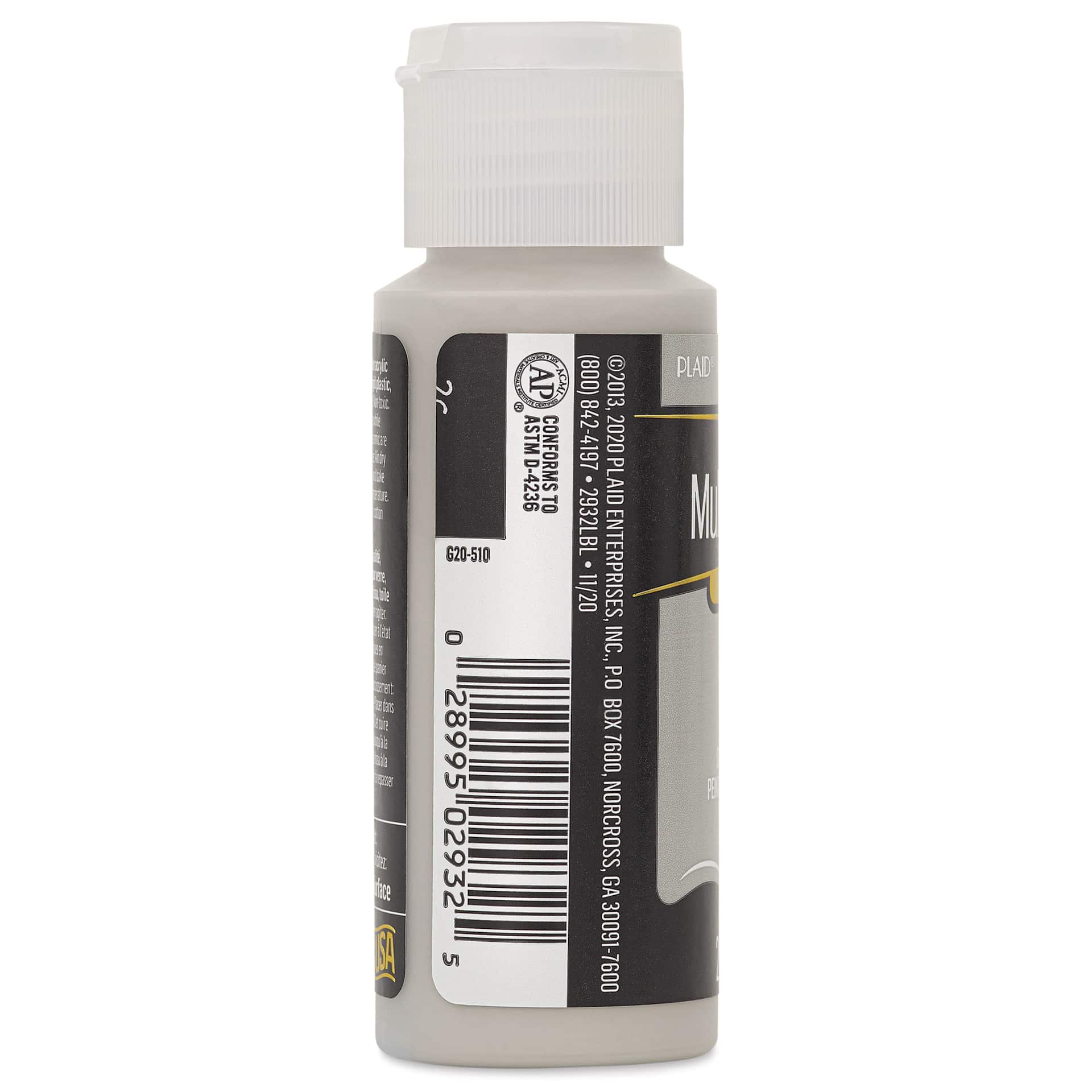 FolkArt Multi-Surface Acrylic Paint -Steel Gray, 59 ml bottle side