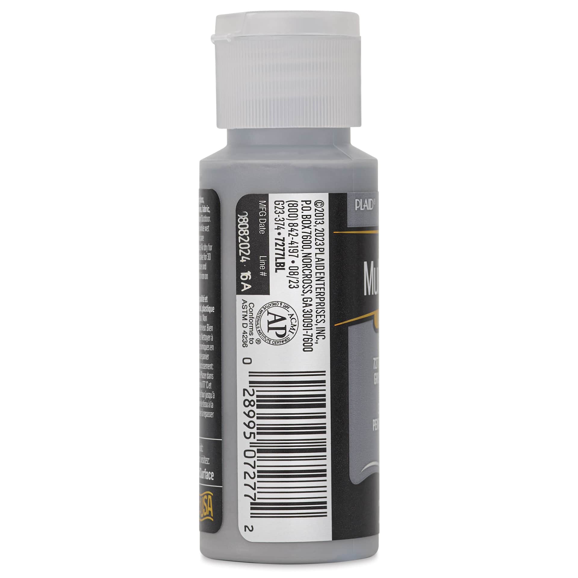 FolkArt Multi-Surface Acrylic Paint - Classic French Gray, 59 ml bottle side