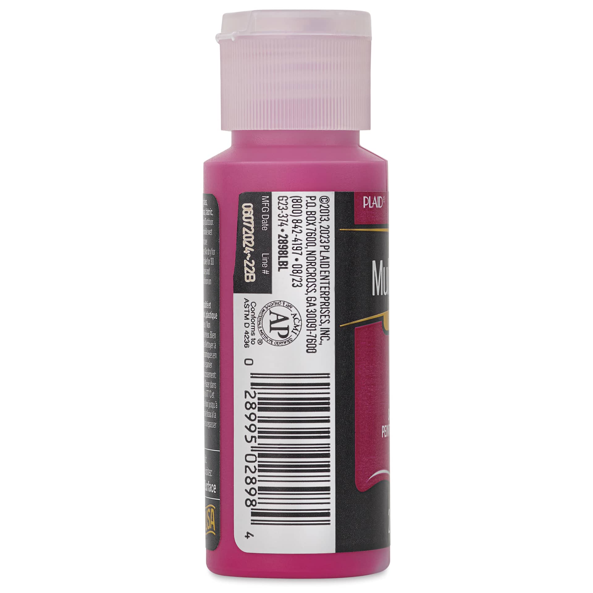 FolkArt Multi-Surface Acrylic Paint - Magenta, 59 ml bottle side