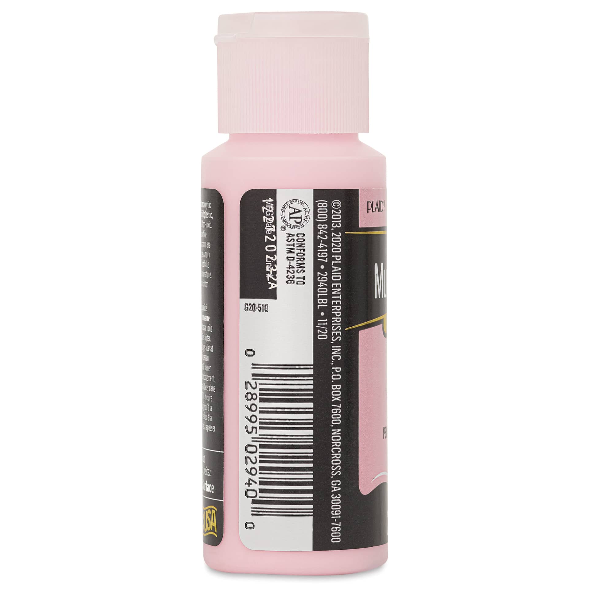 FolkArt Multi-Surface Acrylic Paint - Baby Pink, 59 ml bottle side
