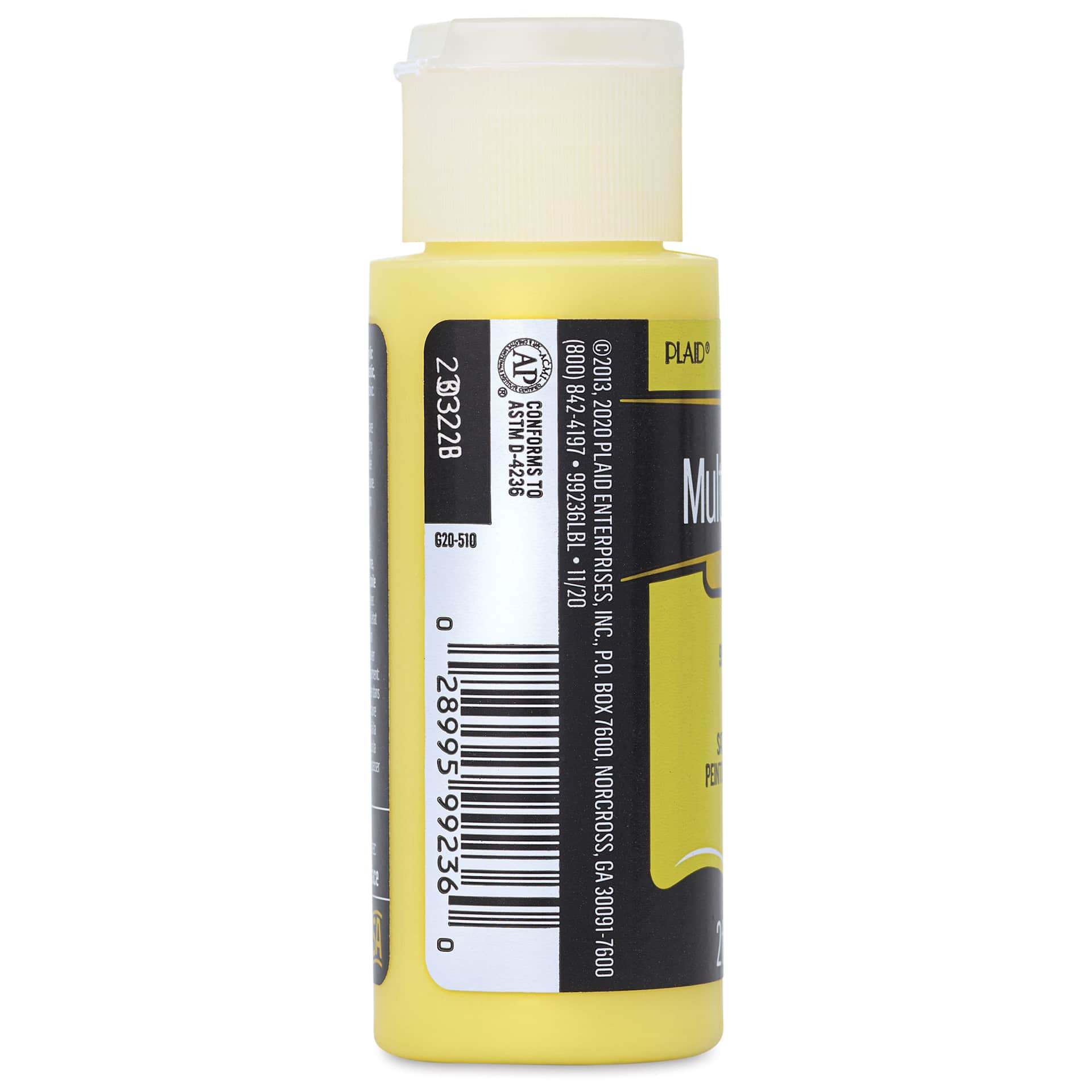 FolkArt Multi-Surface Acrylic Paint - Bumblebee, 59 ml bottle side