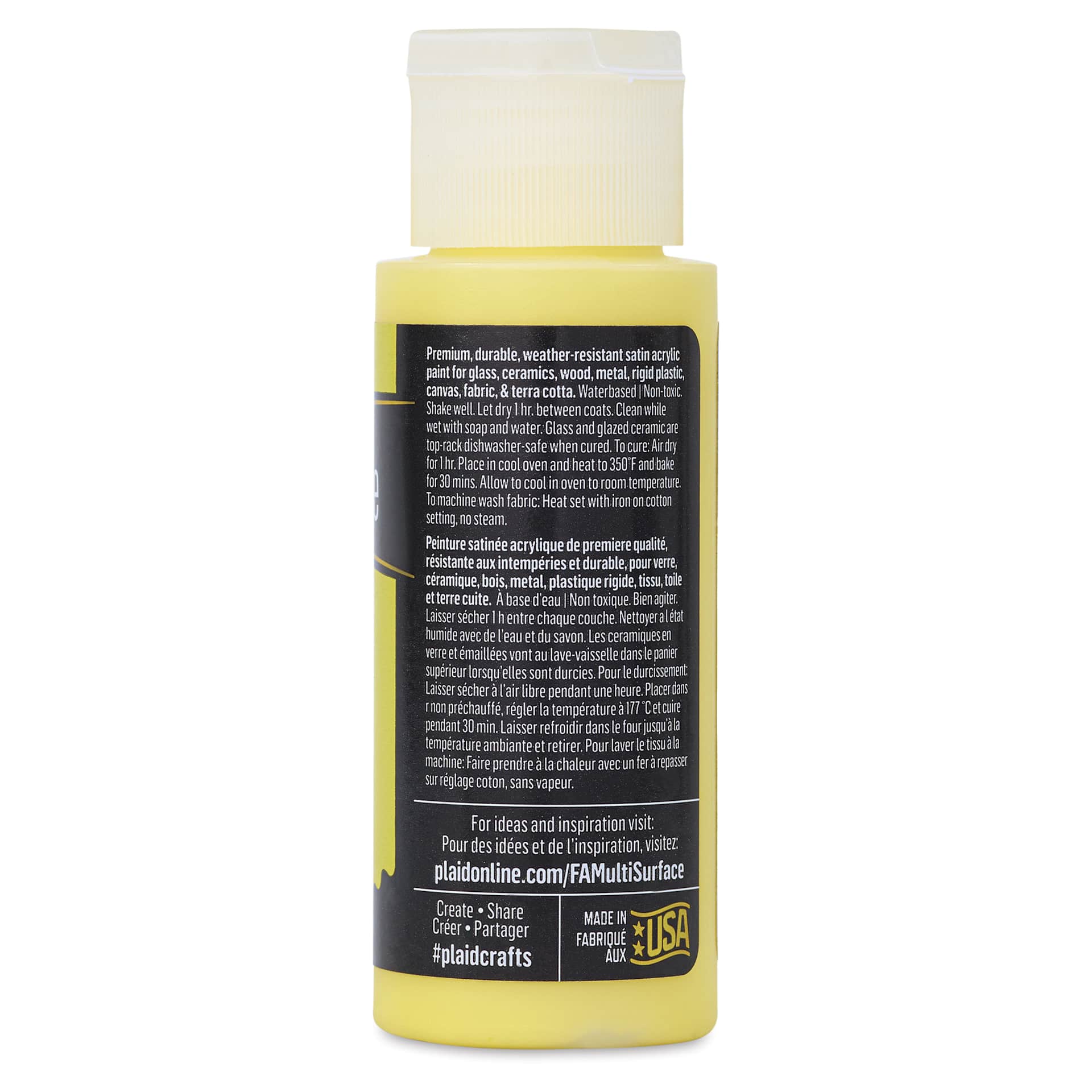 FolkArt Multi-Surface Acrylic Paint - Bumblebee, 59 ml bottle back