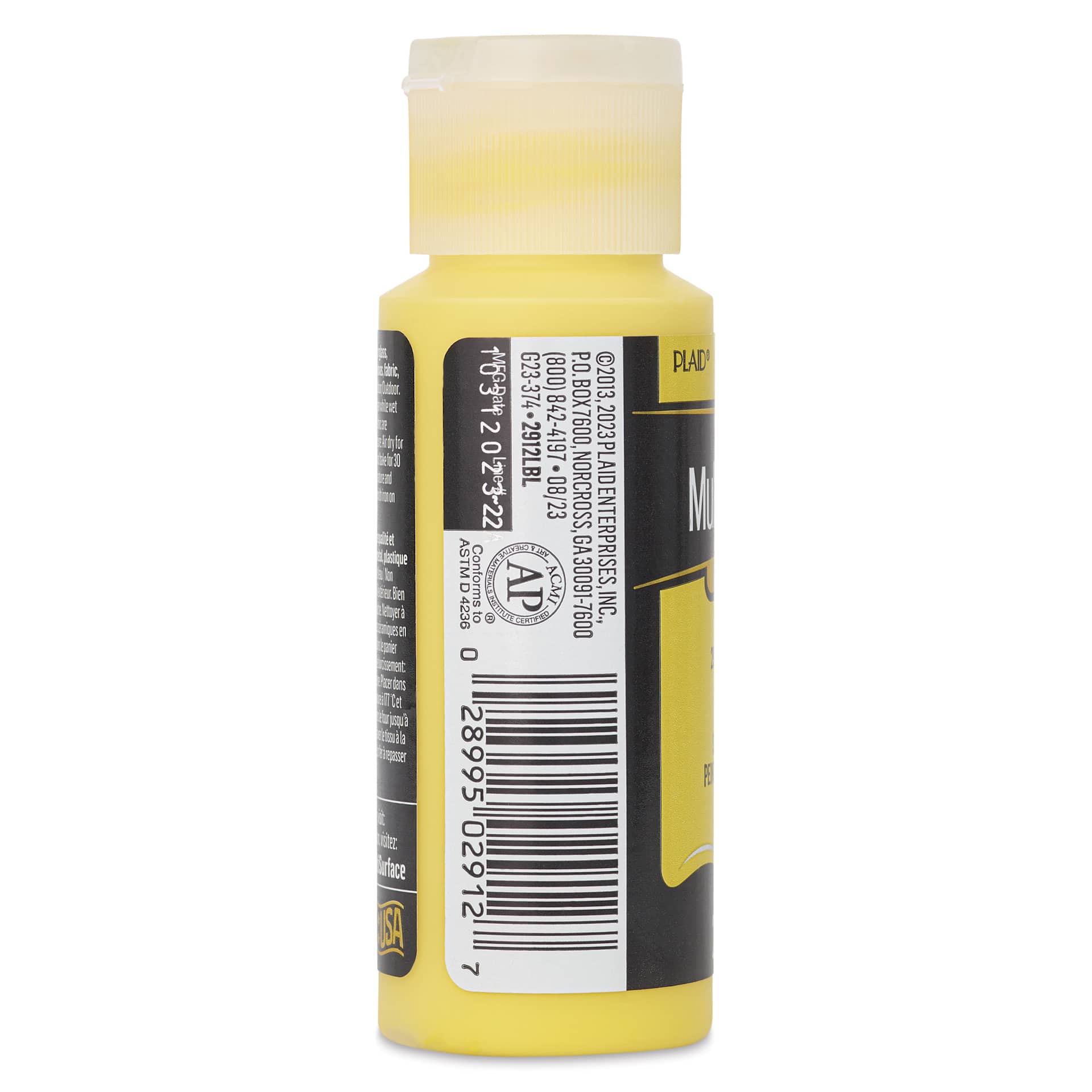 FolkArt Multi-Surface Acrylic Paint - Daffodil Yellow, 59 ml bottle side