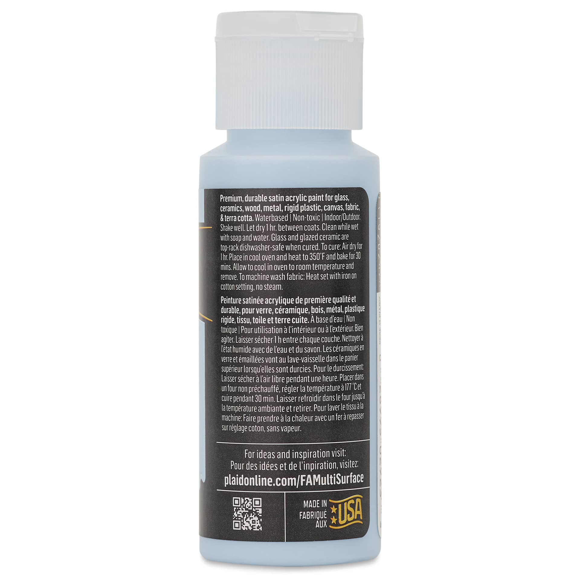 FolkArt Multi-Surface Acrylic Paint - Light Blue, 59 ml back