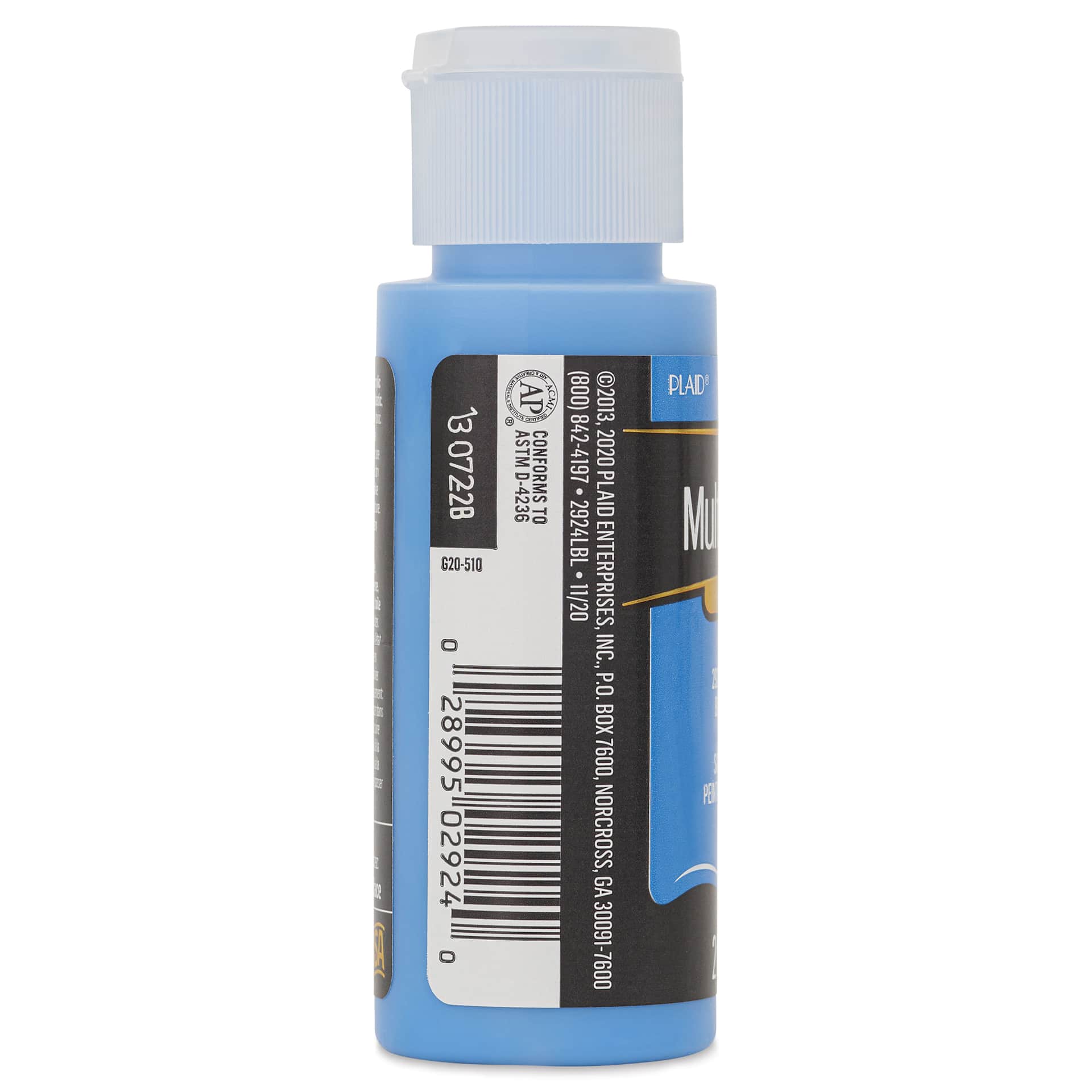 FolkArt Multi-Surface Acrylic Paint - Look At Me Blue, 59 ml bottle side