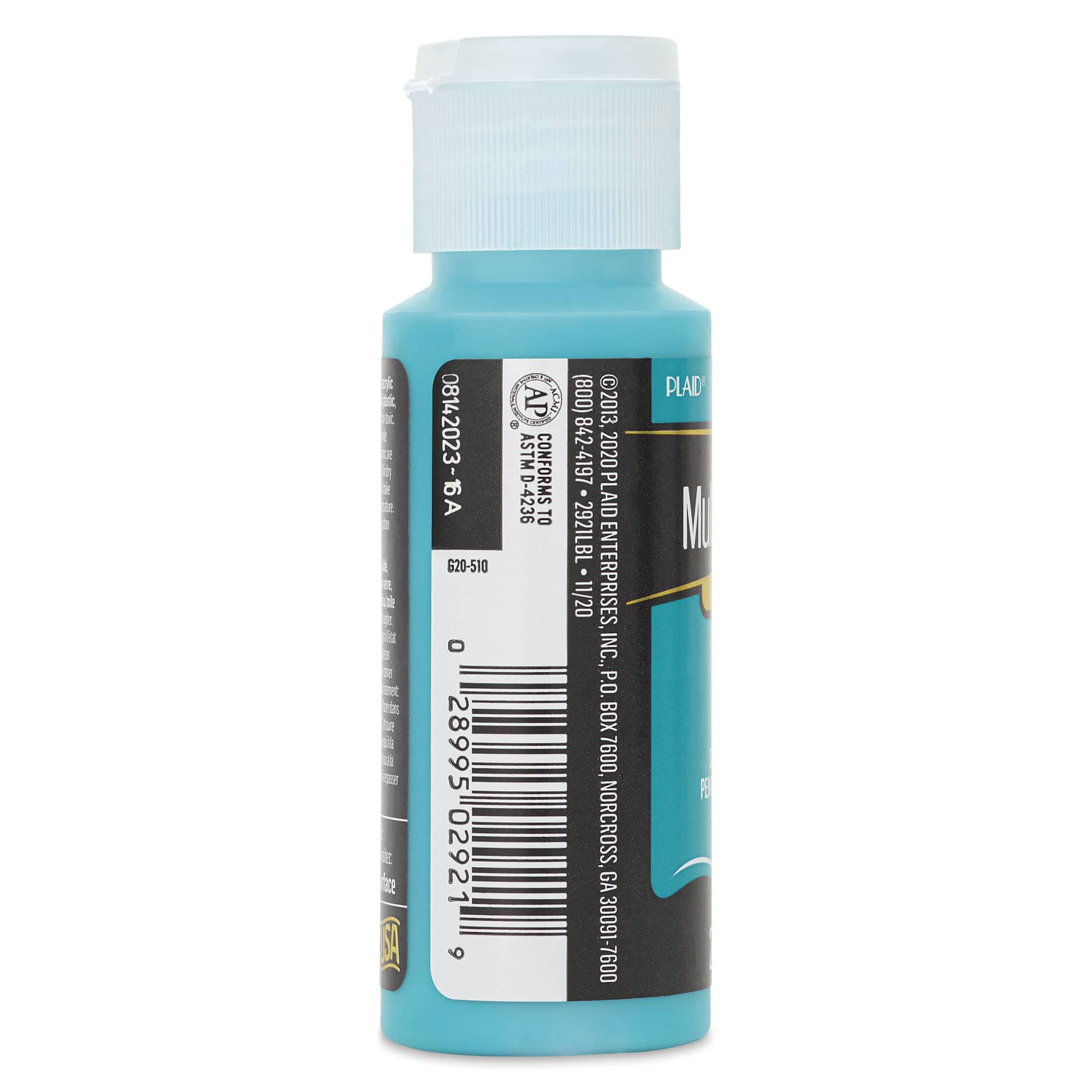 FolkArt Multi-Surface Acrylic Paint - Aqua, 59 ml bottle side