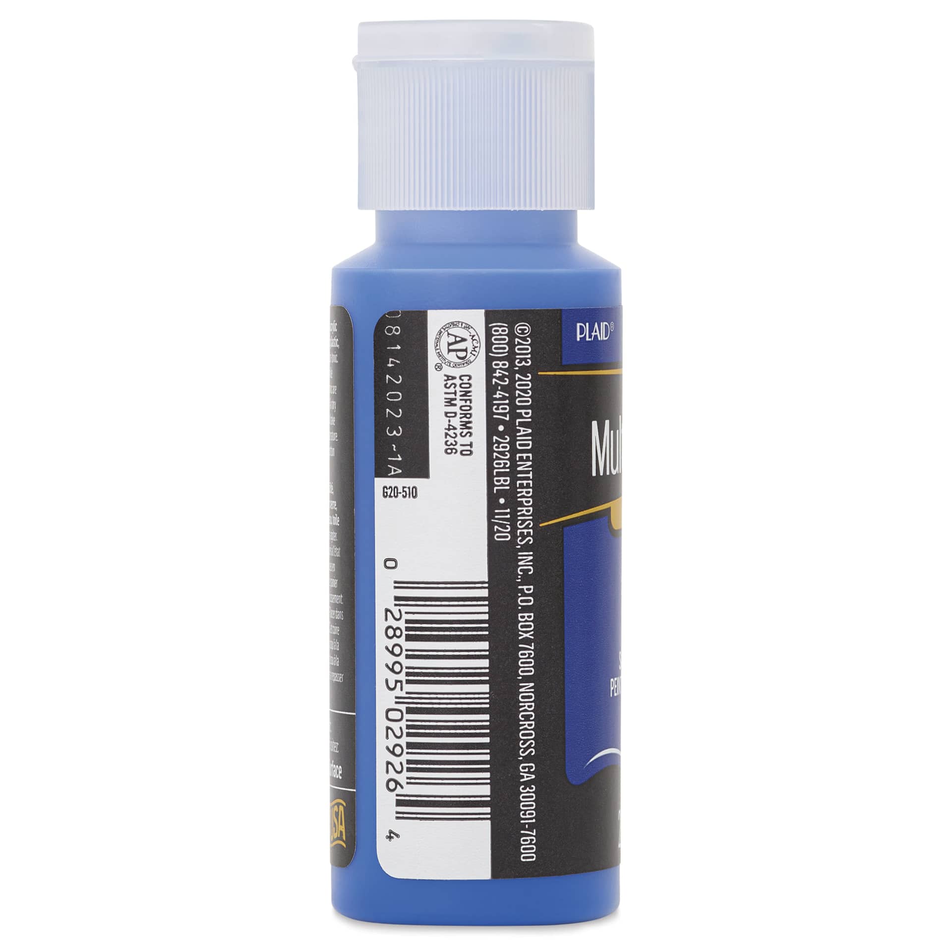 FolkArt Multi-Surface Acrylic Paint - Cobalt Hue, 59 ml bottle side