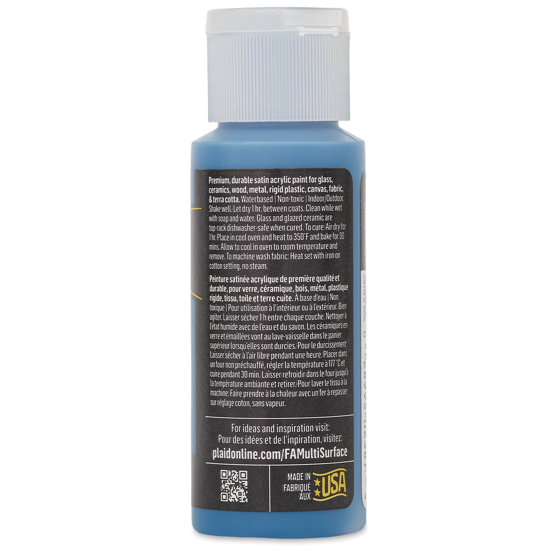 FolkArt Multi-Surface Acrylic Paint - Blue Peacock, 59 ml back