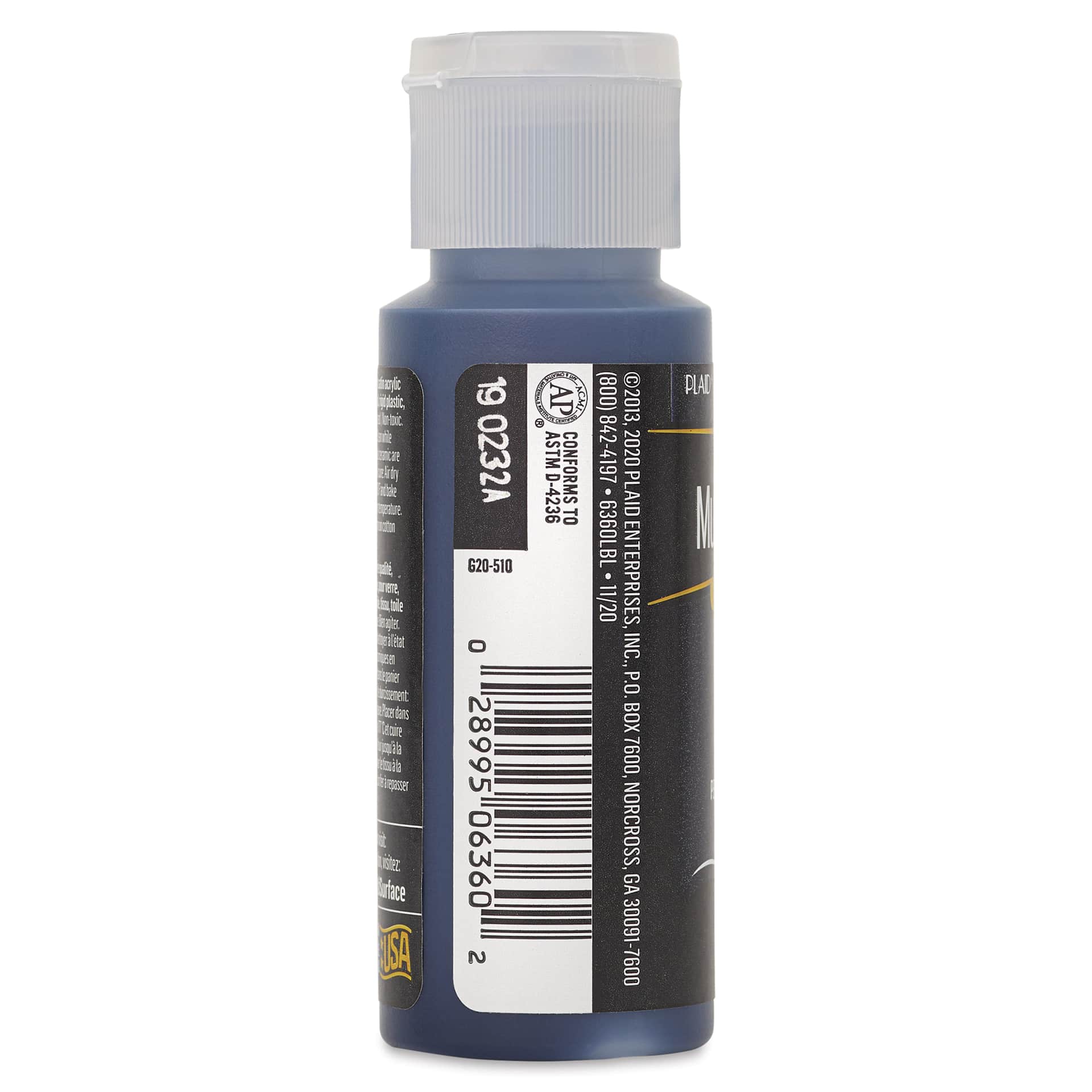 FolkArt Multi-Surface Acrylic Paint - Prussian Blue, 59 ml bottle side
