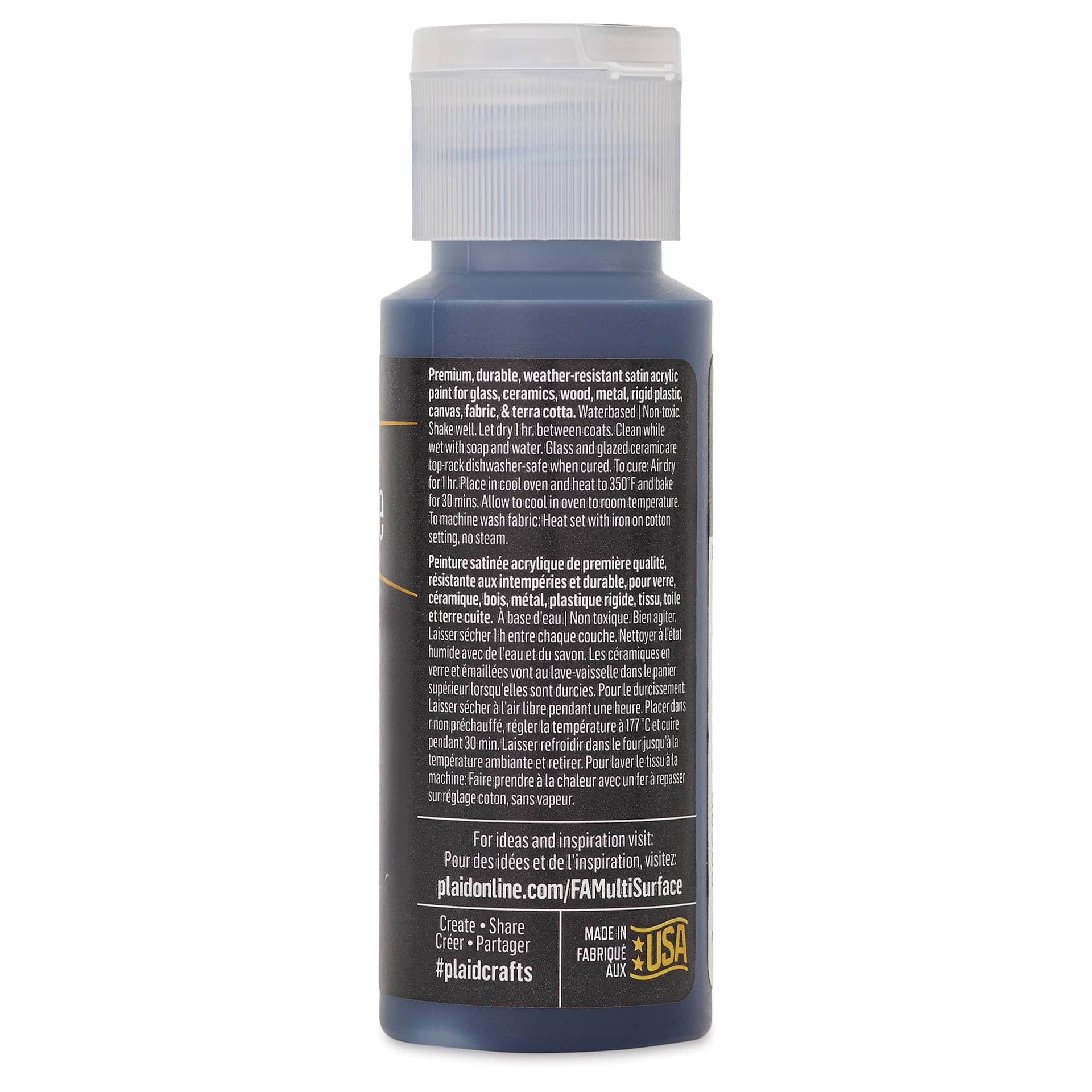 FolkArt Multi-Surface Acrylic Paint - Prussian Blue, 59 ml bottle back