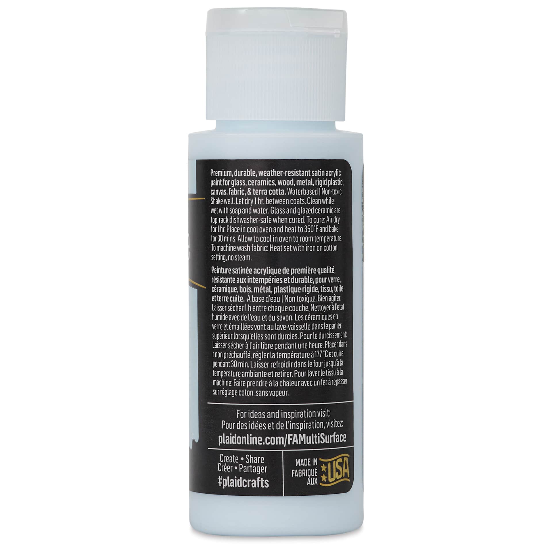 FolkArt Multi-Surface Acrylic Paint - Sky Mist, 59 ml bottle back