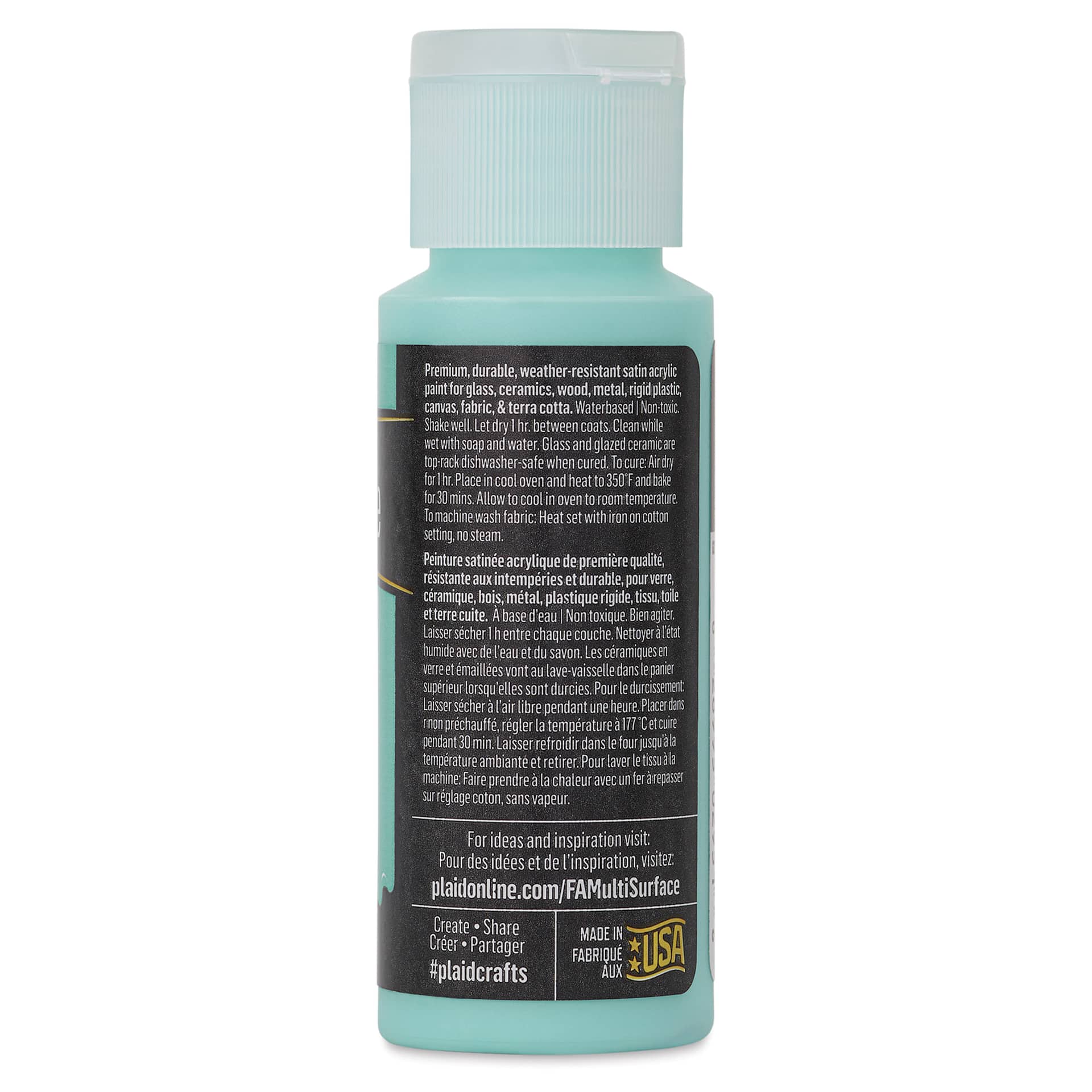 FolkArt Multi-Surface Acrylic Paint - Patina, 59 ml bottle back
