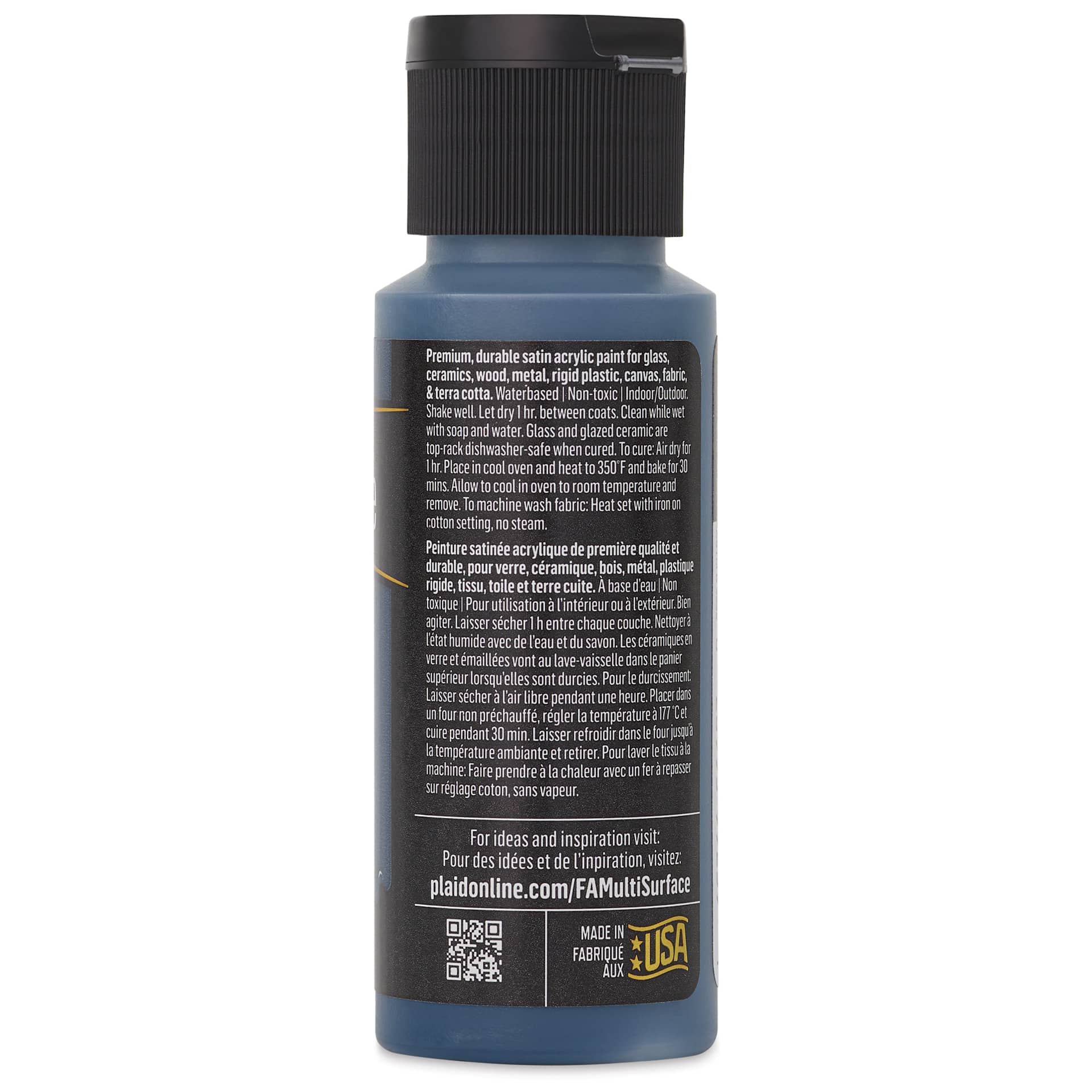 FolkArt Multi-Surface Acrylic Paint - Indigo Night, 59 ml bottle back