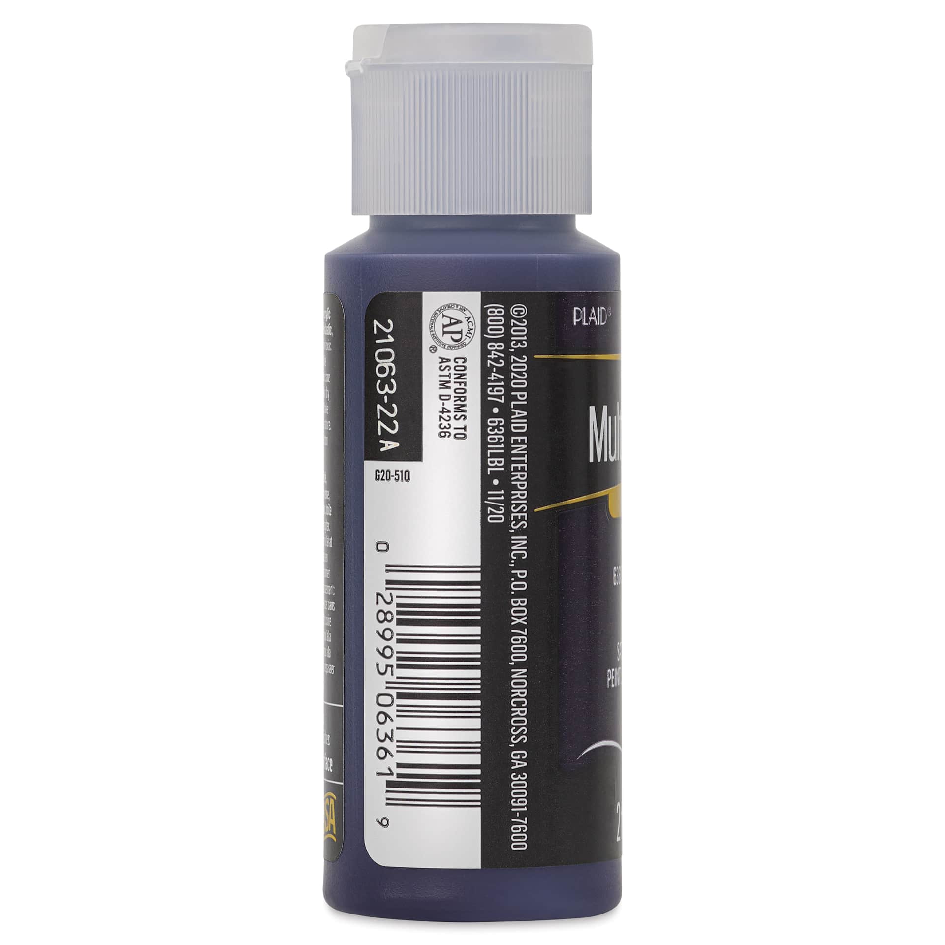 FolkArt Multi-Surface Acrylic Paint - Dioxazine Purple, 59 ml bottle side
