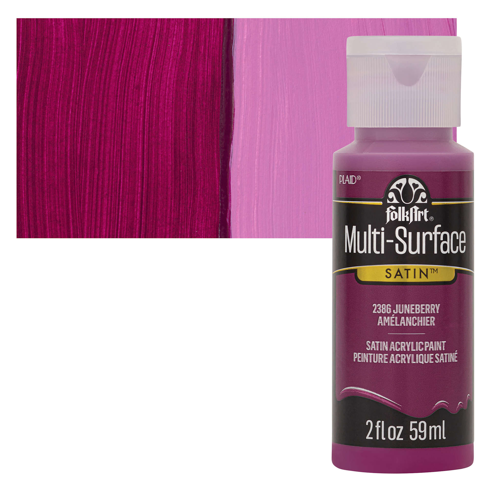 FolkArt Multi-Surface Acrylic Paint - Juneberry, 59 ml bottle and swatch